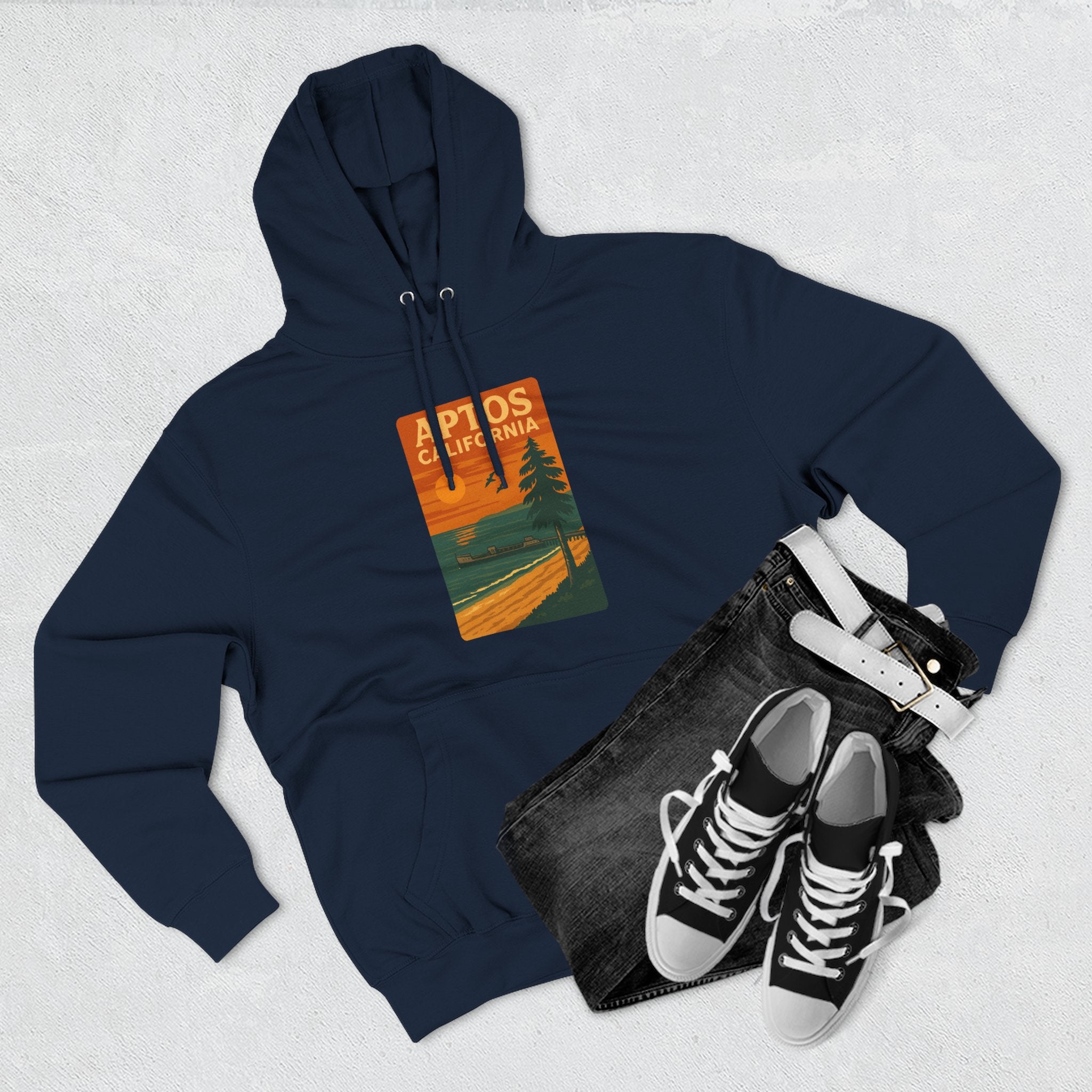 Aptos California Sunset Unisex - Pull-Over Cotton Blend Fleece Hoodie