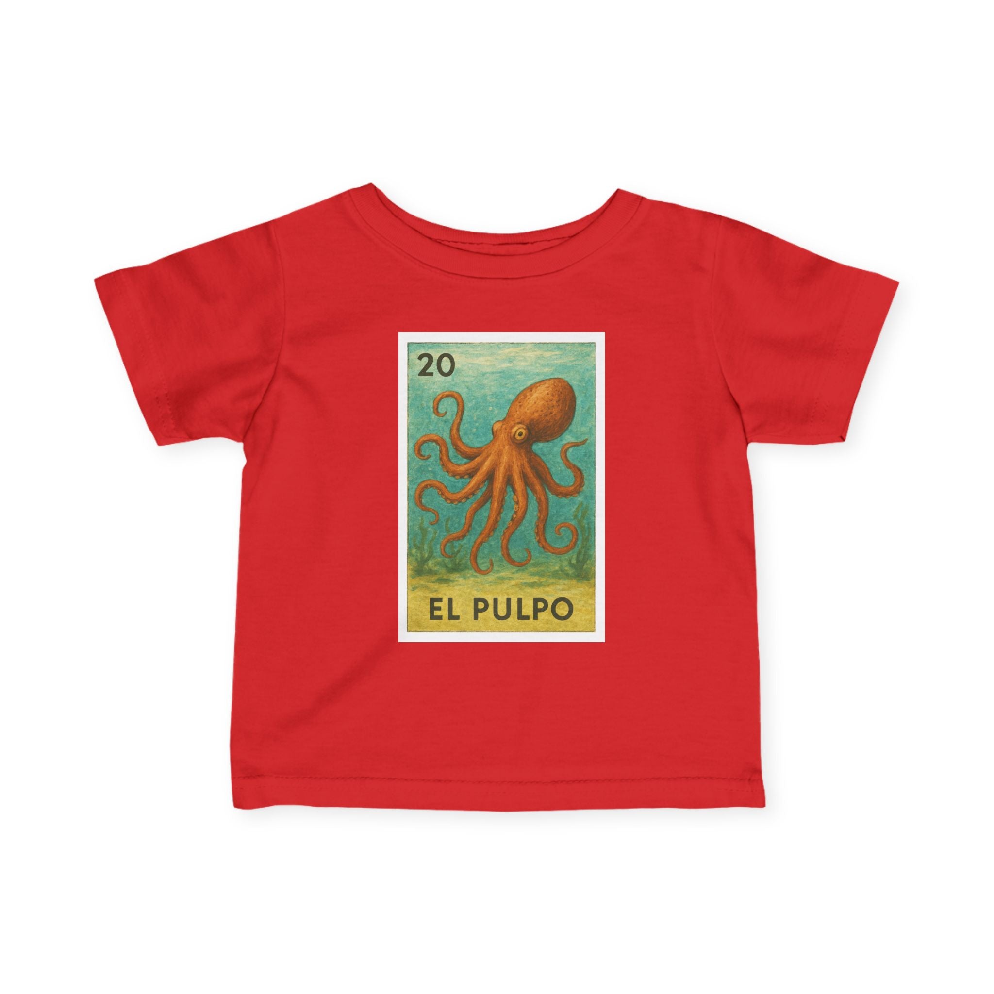Octopus Lotería infant cotton t-shirt image 16