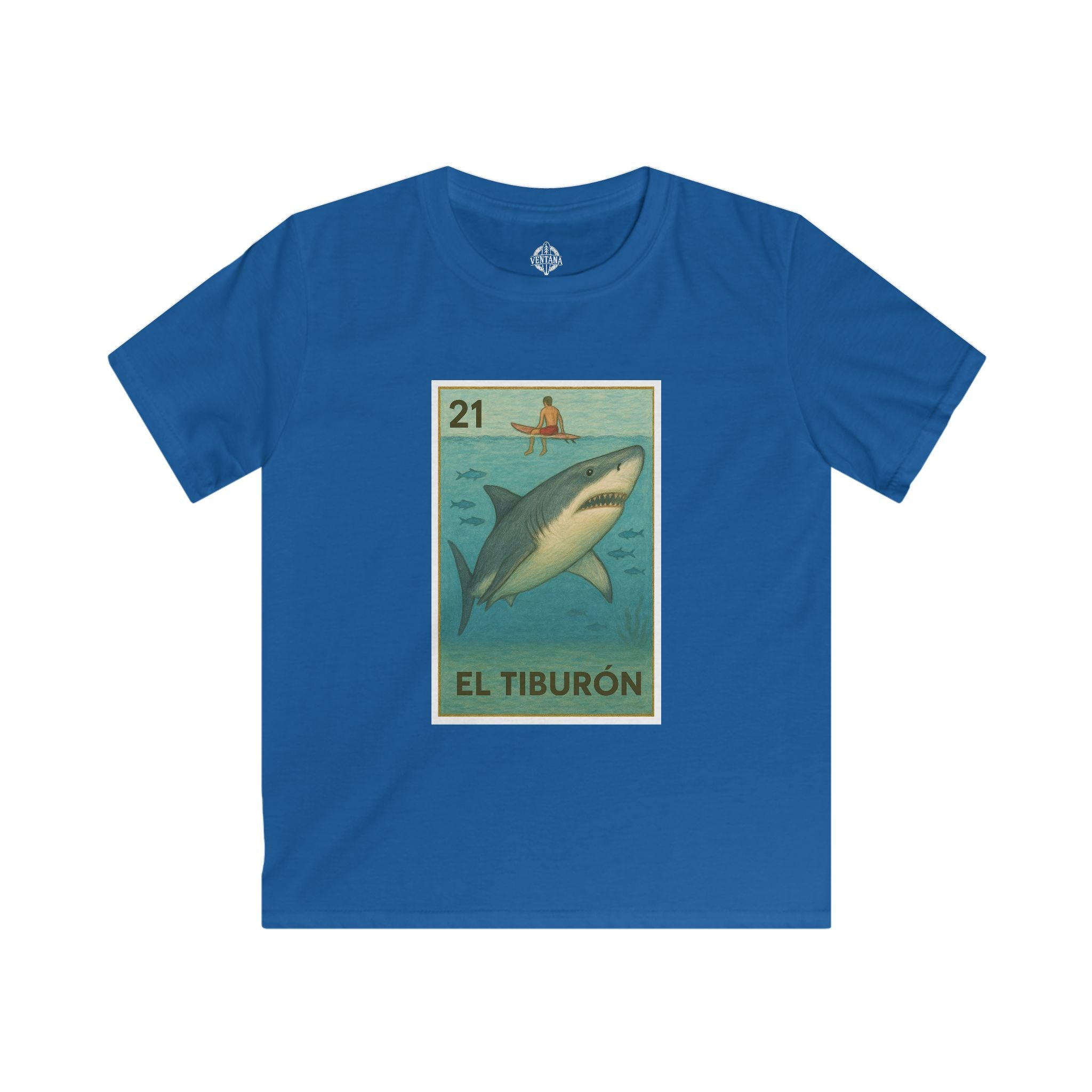 Shark Lotería Kids - Soft Style U.S. Cotton T-Shirt (El Tiburón)