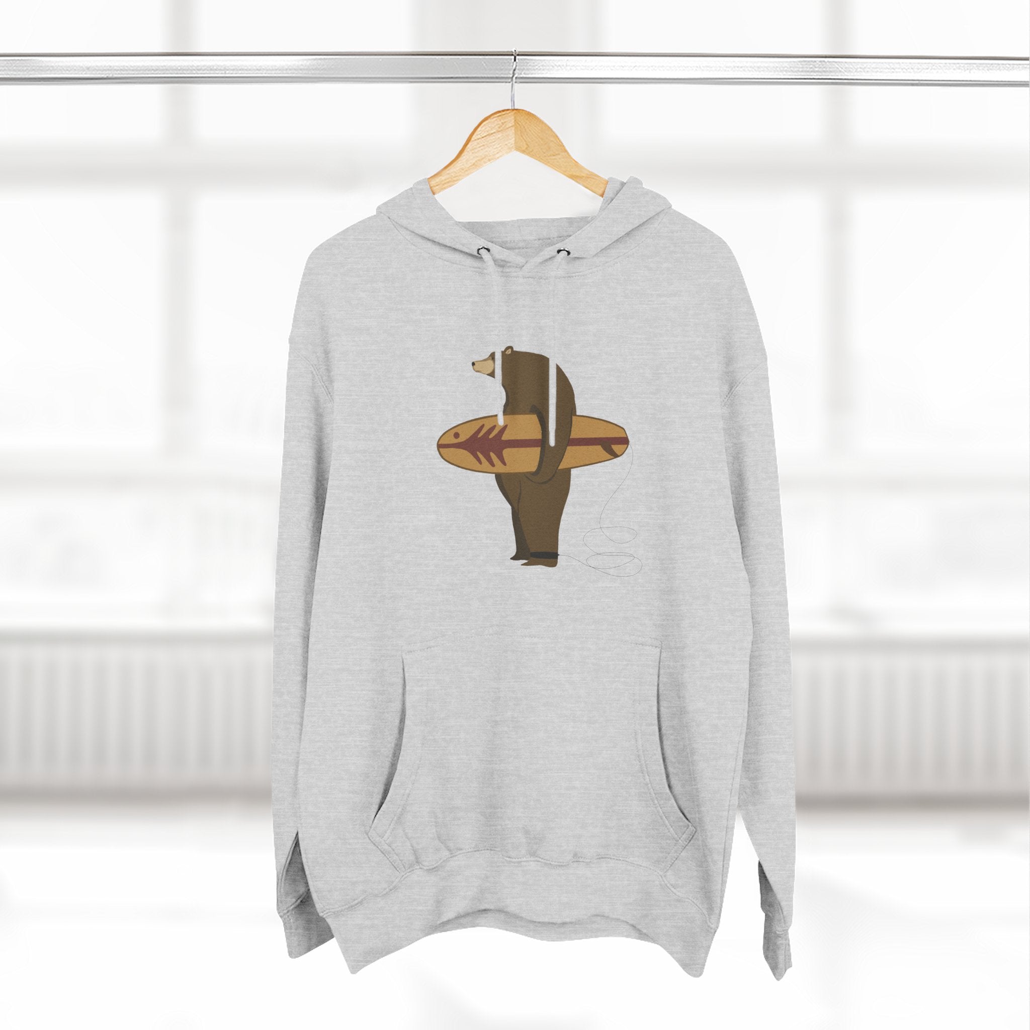 Surfing Grizzly Bear fleece hoodie image 19