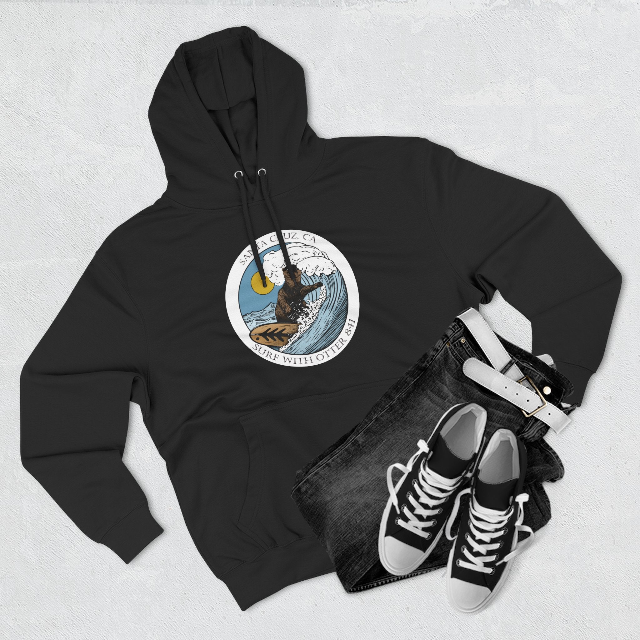 Surf with Otter 841 Fleece Hoodie