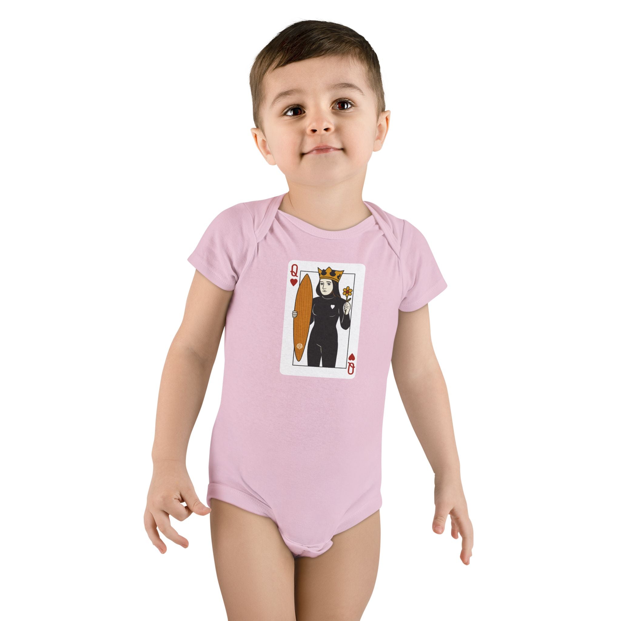 Queen of Hearts Surfer baby onesie image 15