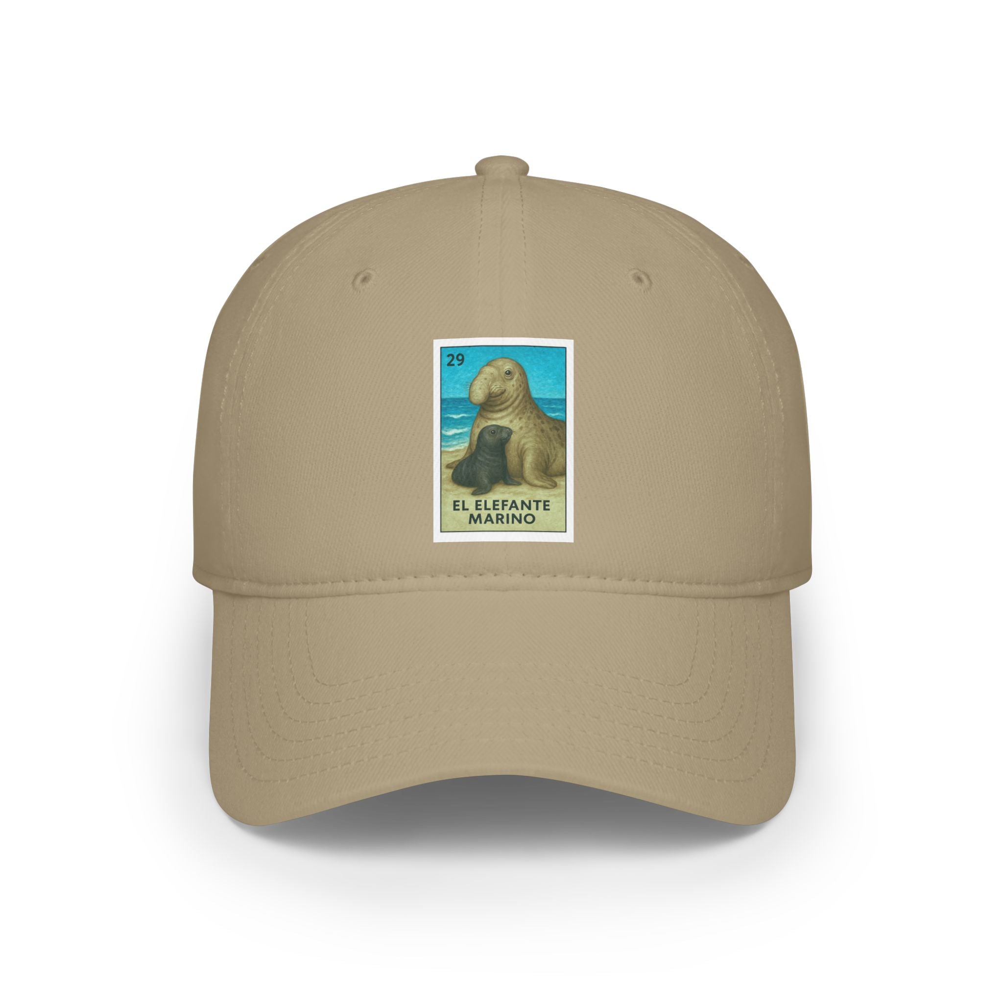 Elephant Seal Lotería Unisex - 100% Cotton Baseball Cap (El Elefante Marino)