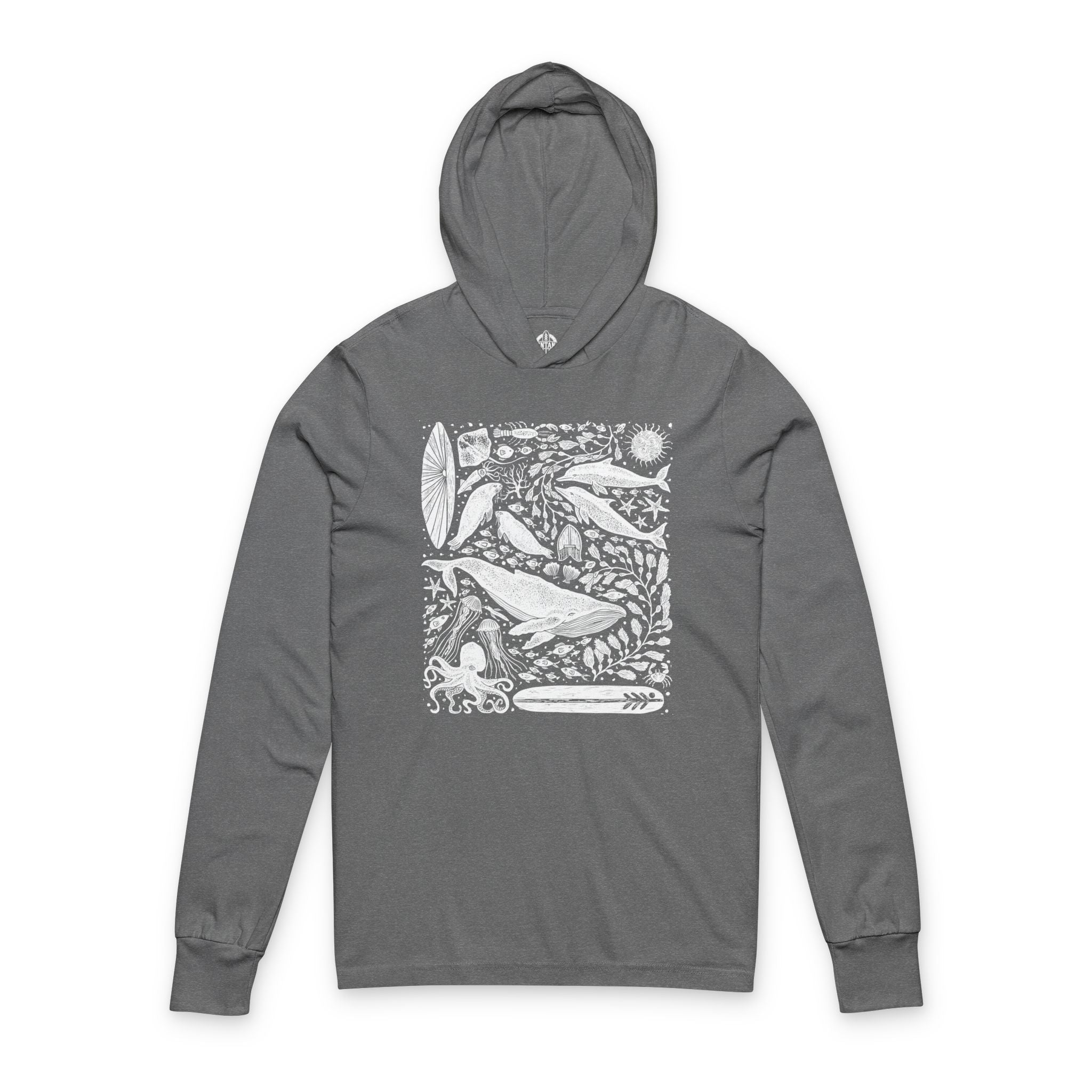 Ventana Marine Life by Lili Arnold cotton hooded long sleeve t-shirt image 2