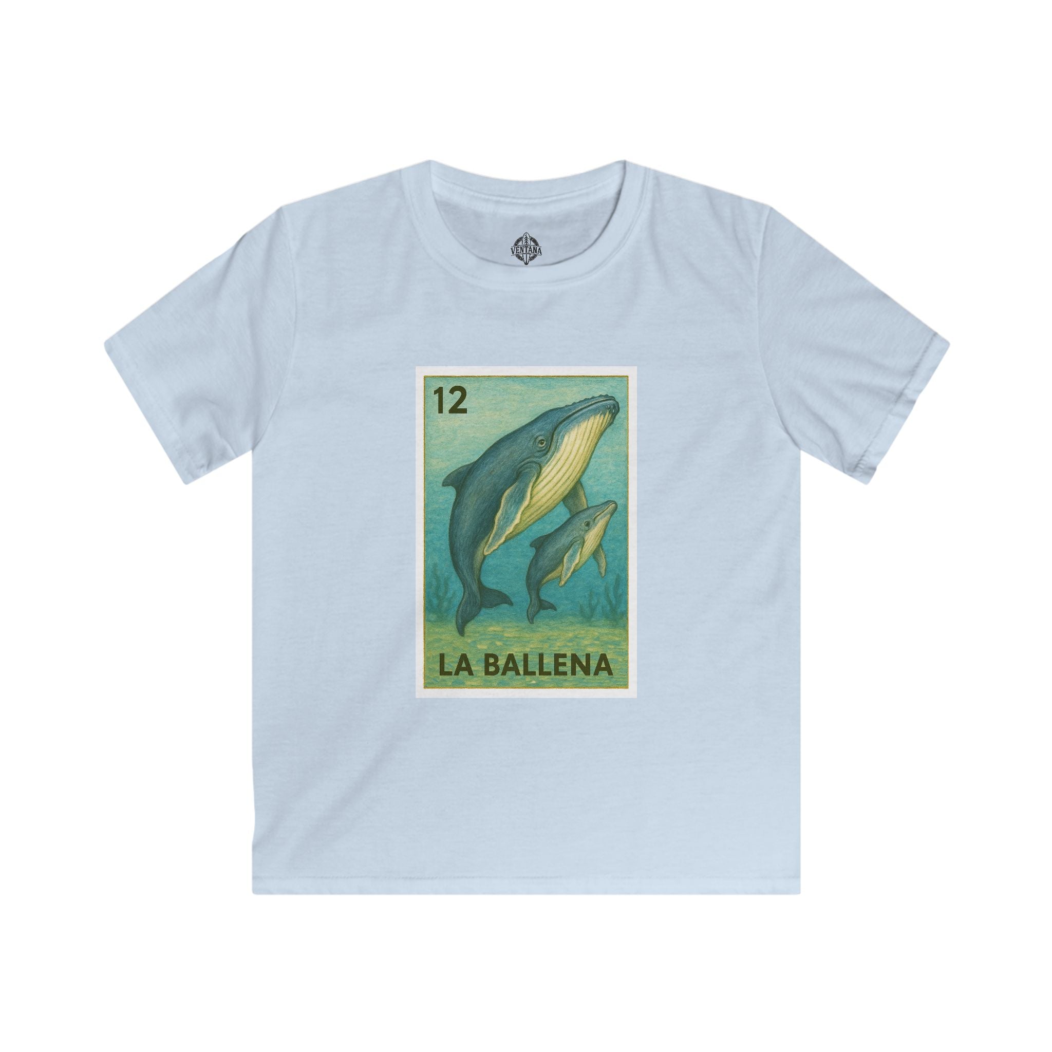 Whale Lotería kids soft style t-shirt image 2