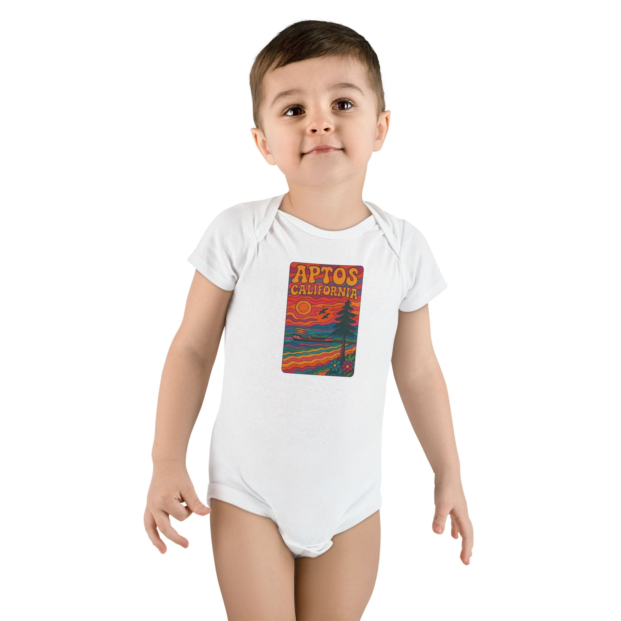 Aptos California Psychedelic - Baby Short Sleeve 100% Cotton Onesie