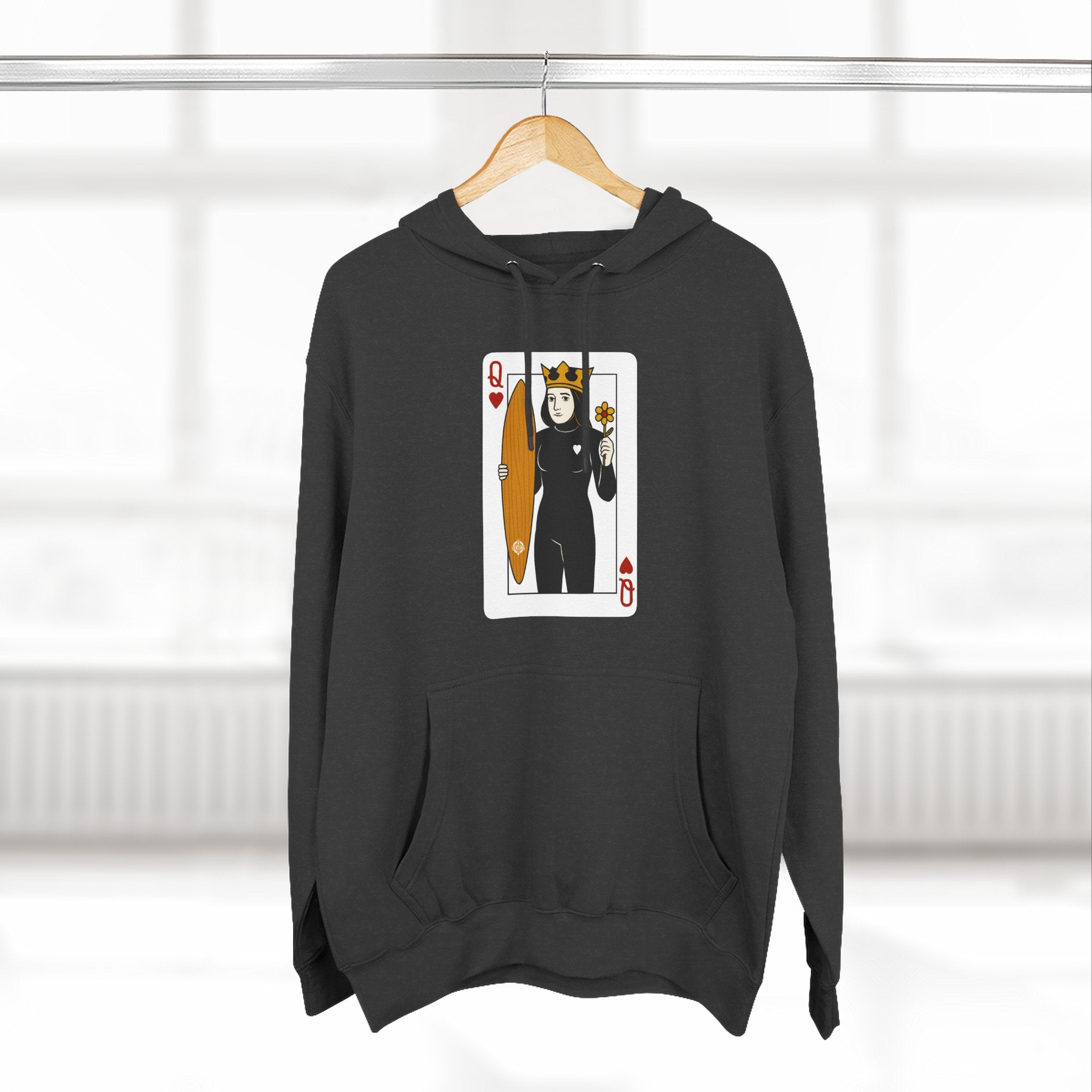 Queen of Hearts Surfer Fleece Hoodie