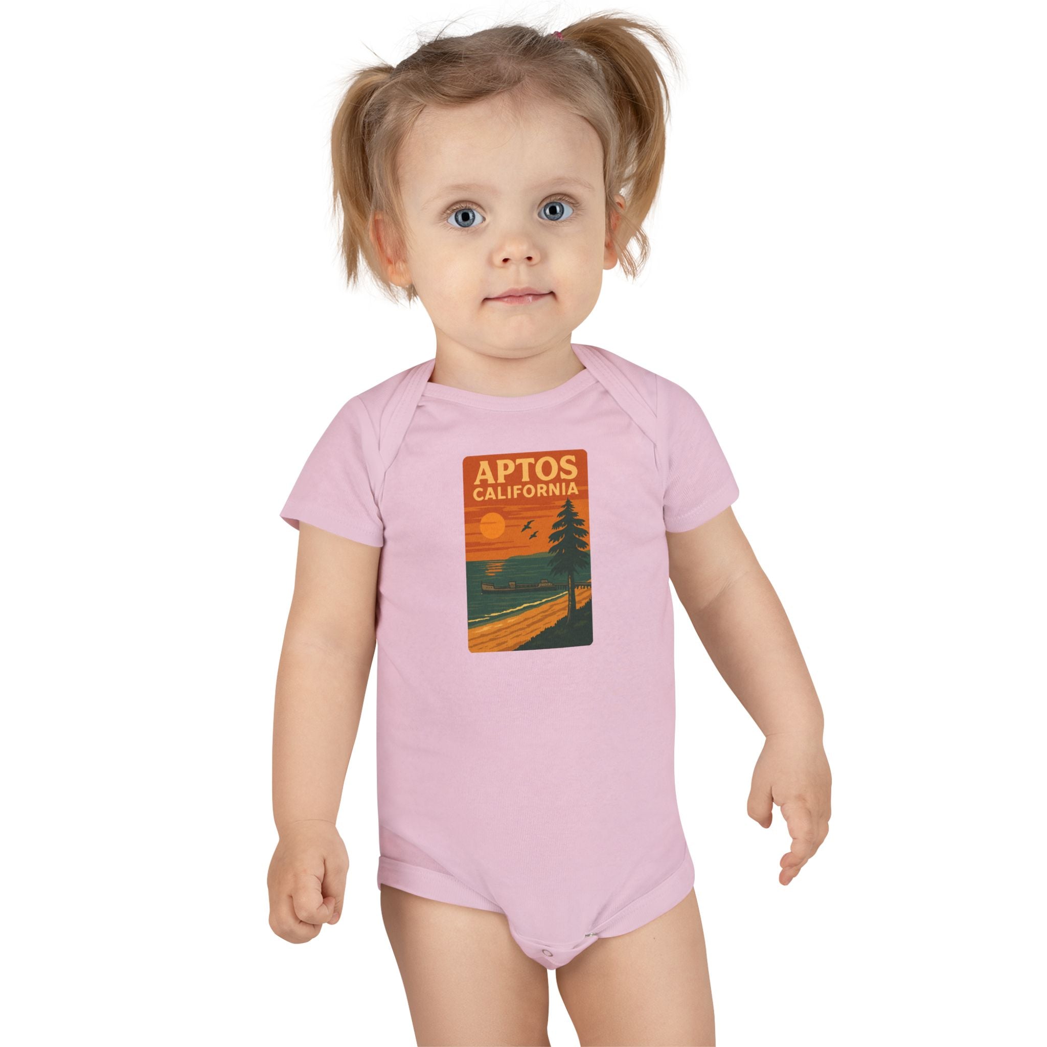 Aptos California Sunset - Baby Short Sleeve 100% Cotton Onesie