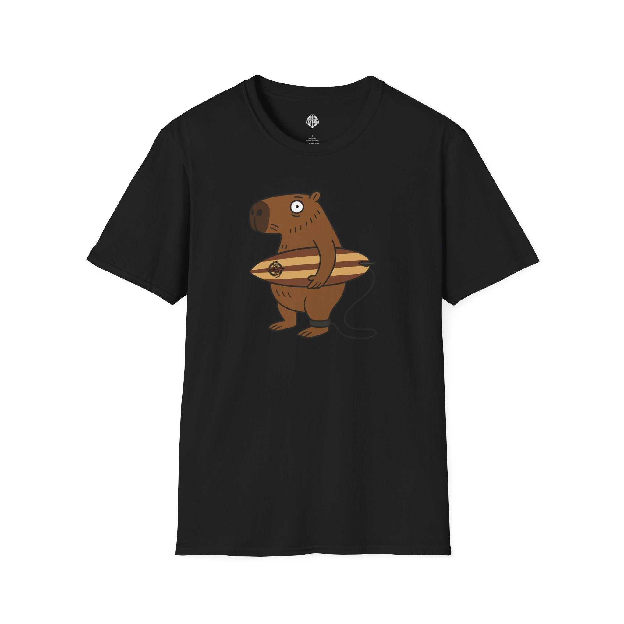 Capybara Surfer Unisex - Soft Style U.S. Cotton T-Shirt