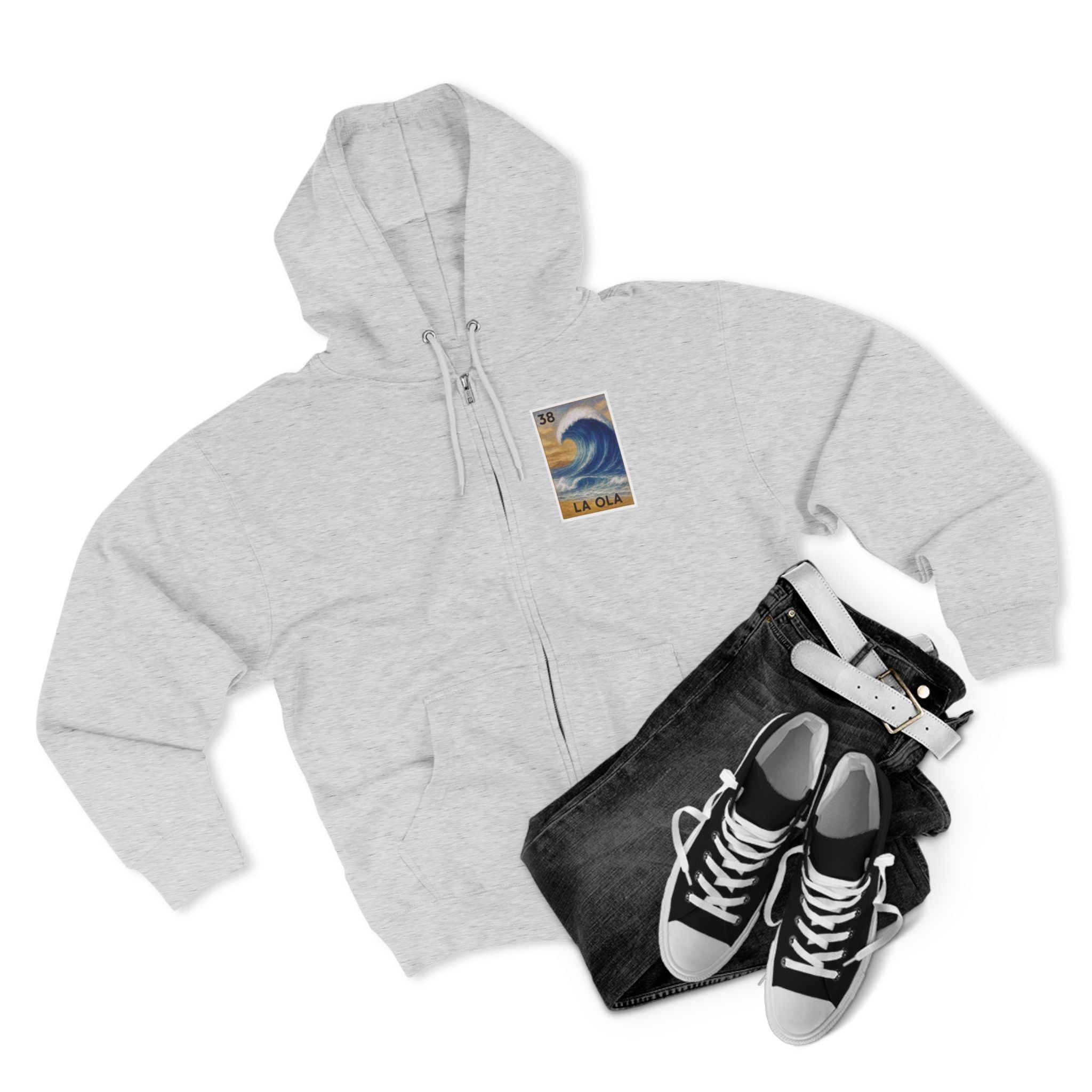 Wave Lotería zip fleece hoodie image 8