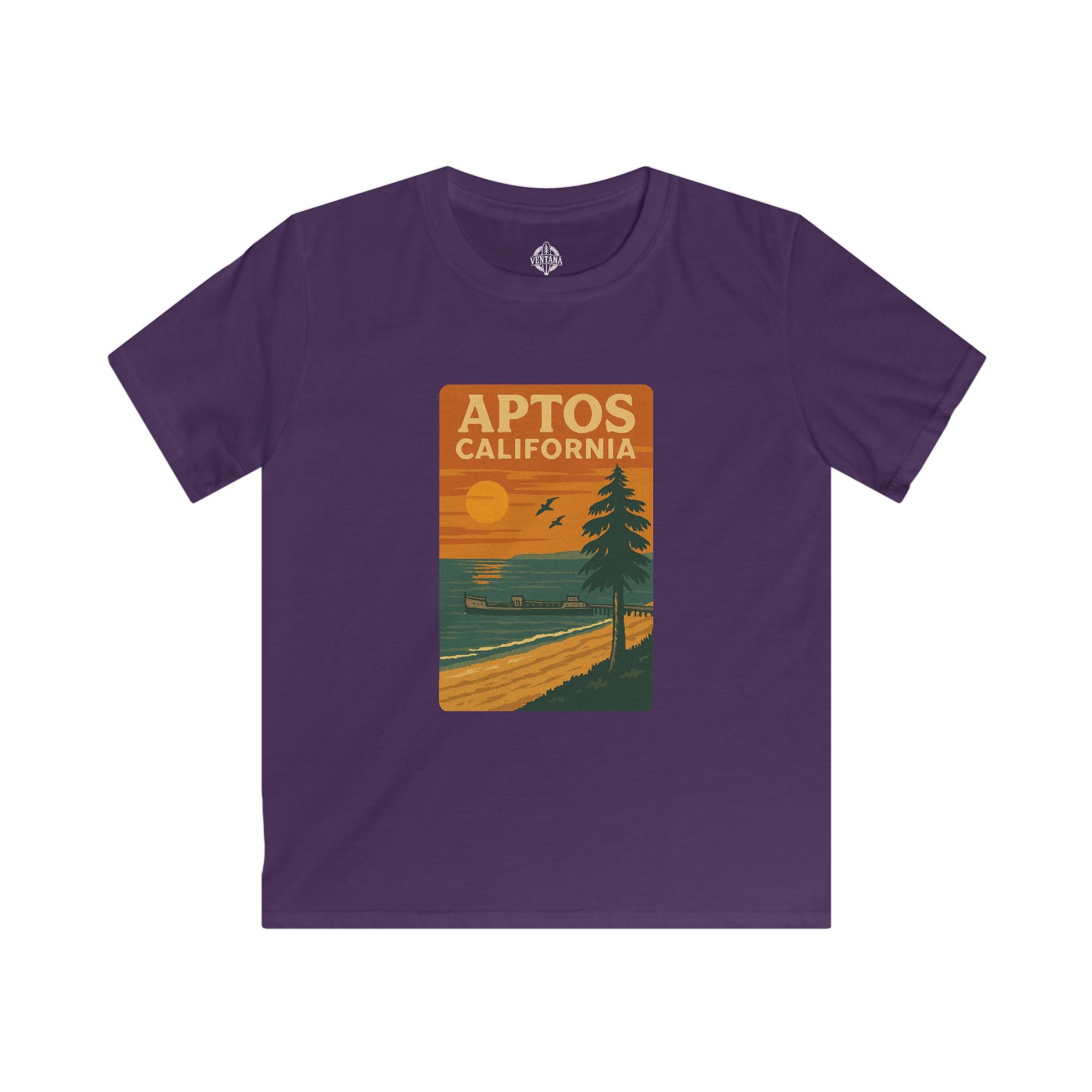Aptos California Sunset Kids - Soft Style U.S. Cotton T-Shirt