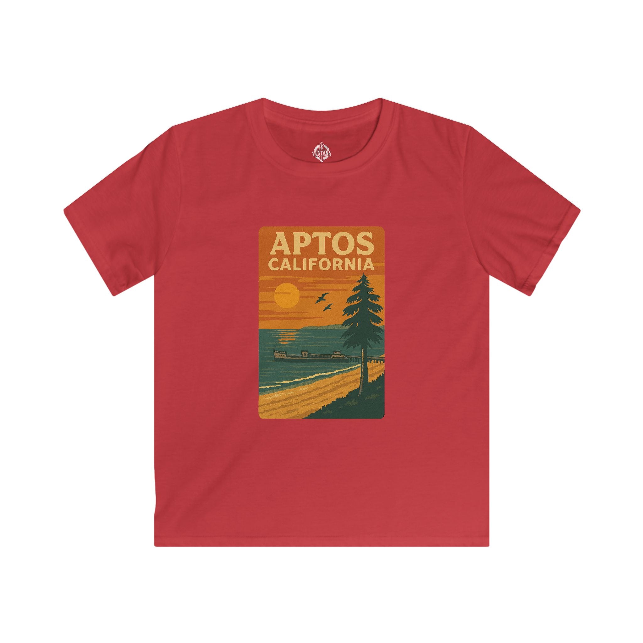Aptos California Sunset Kids - Soft Style U.S. Cotton T-Shirt