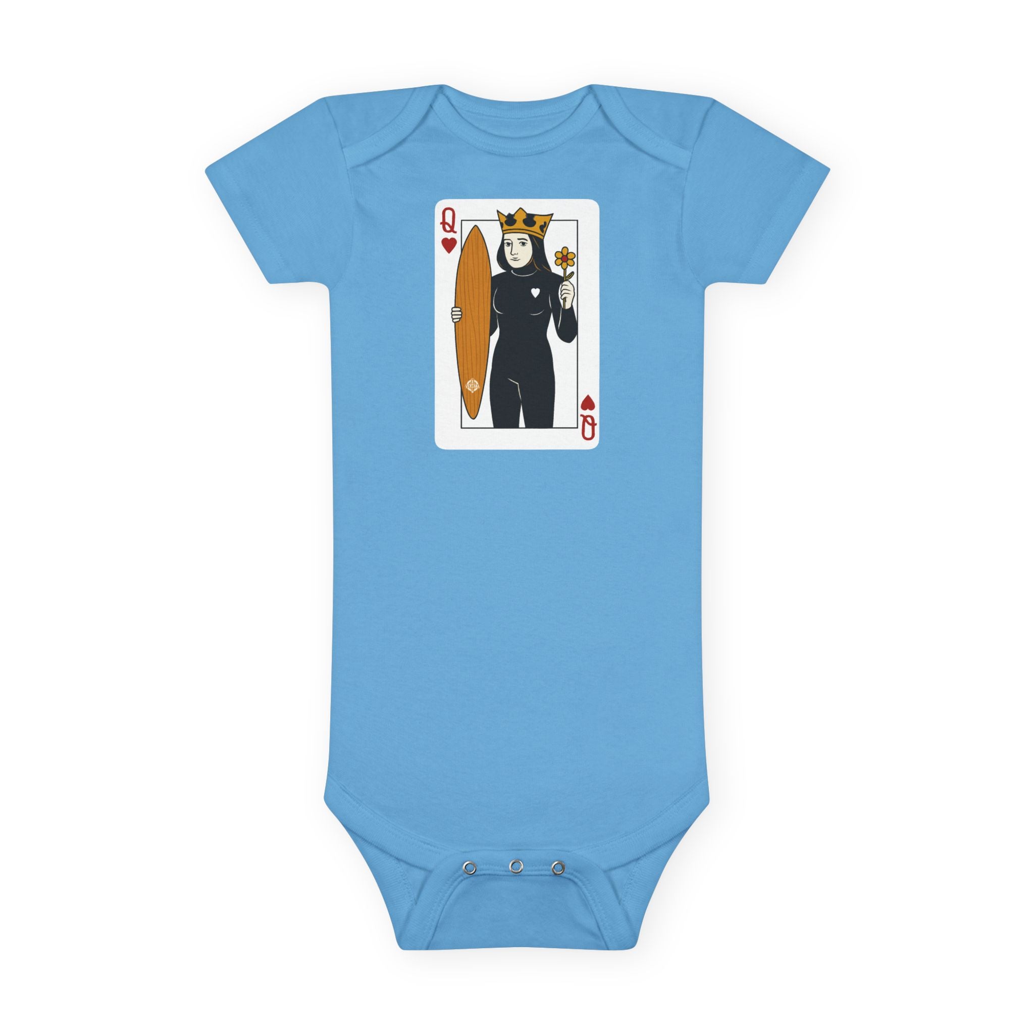 Queen of Hearts Surfer baby onesie image 1