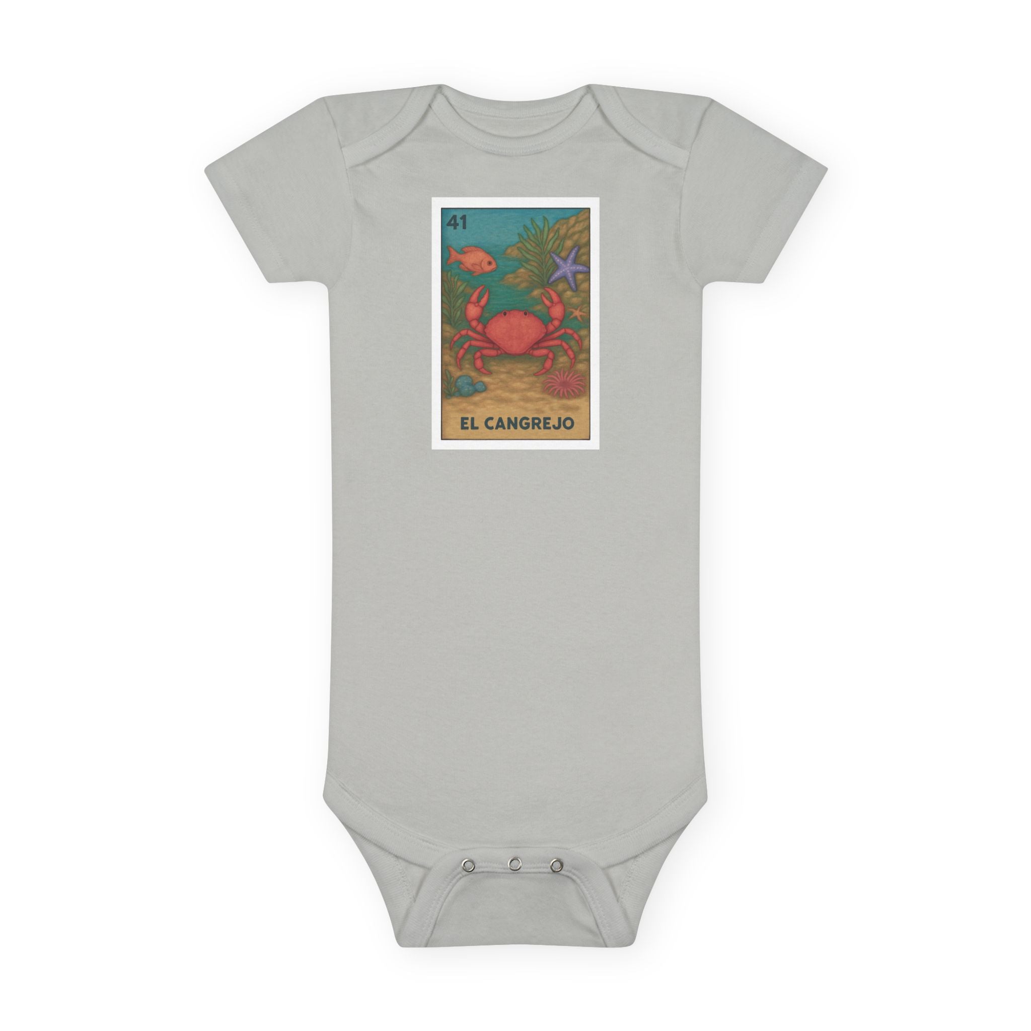 Crab Lotería baby cotton onesie image 4