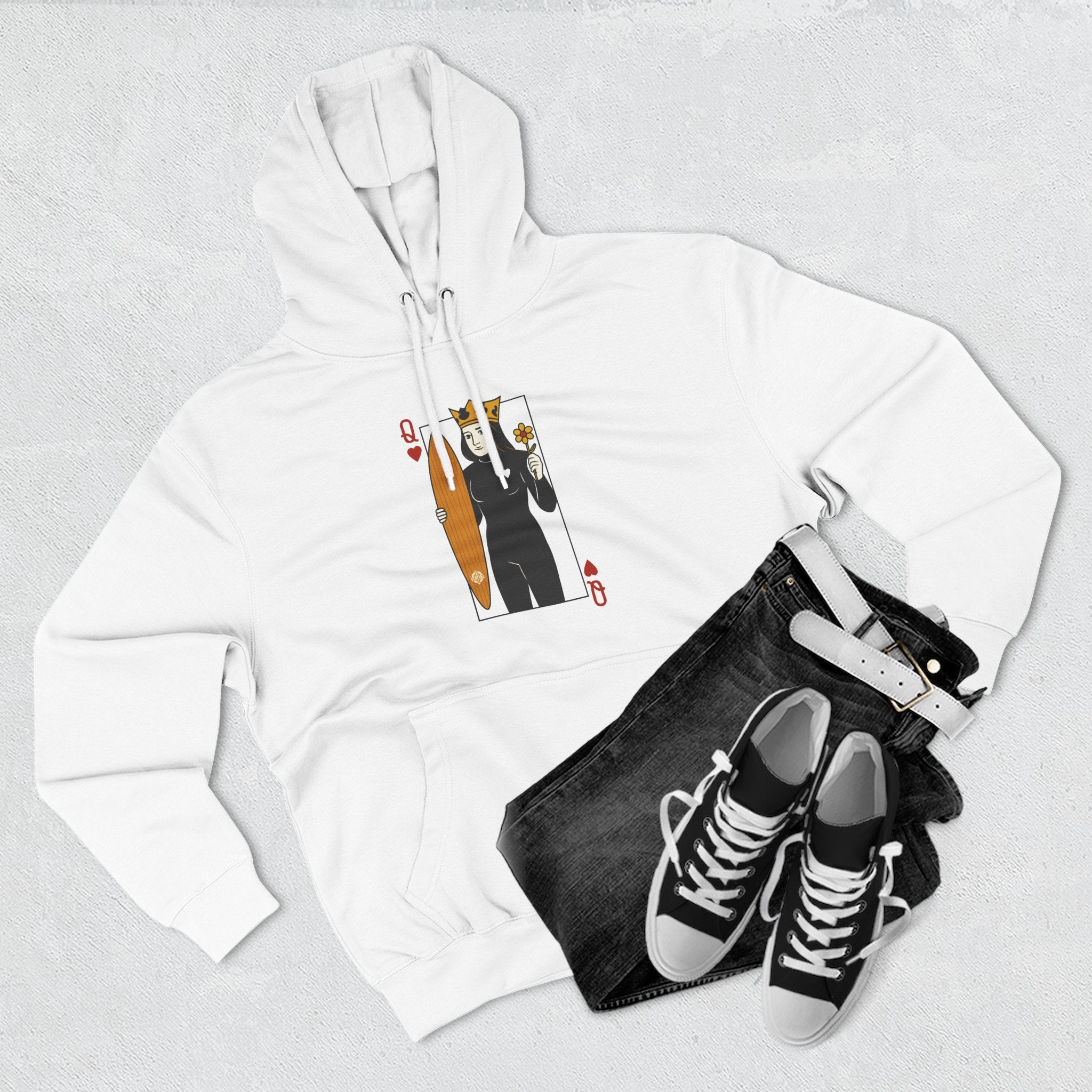 Queen of Hearts Surfer fleece hoodie image 12