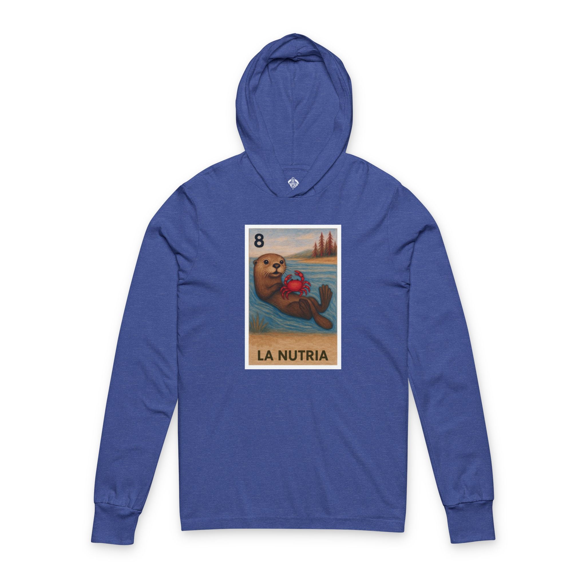 Sea Otter Lotería Unisex - Cotton Hooded Long Sleeve Hooded T-Shirt (La Nutria)