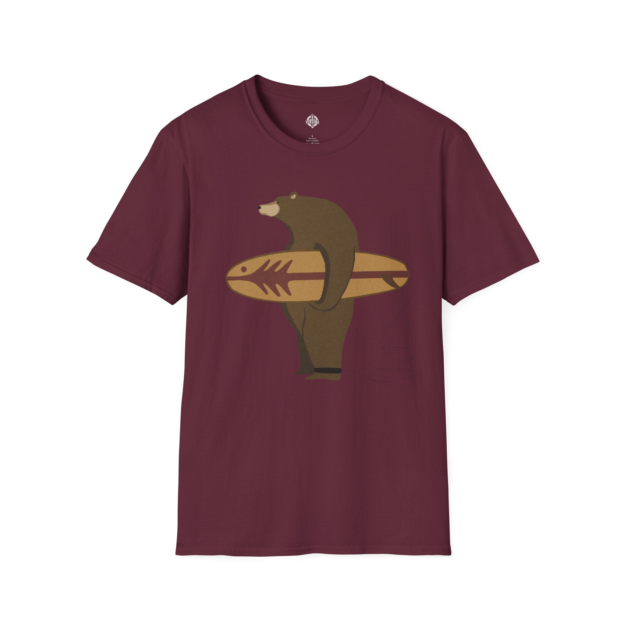 Surfing Grizzly Bear by Fabian Lavater cotton t-shirt image 3