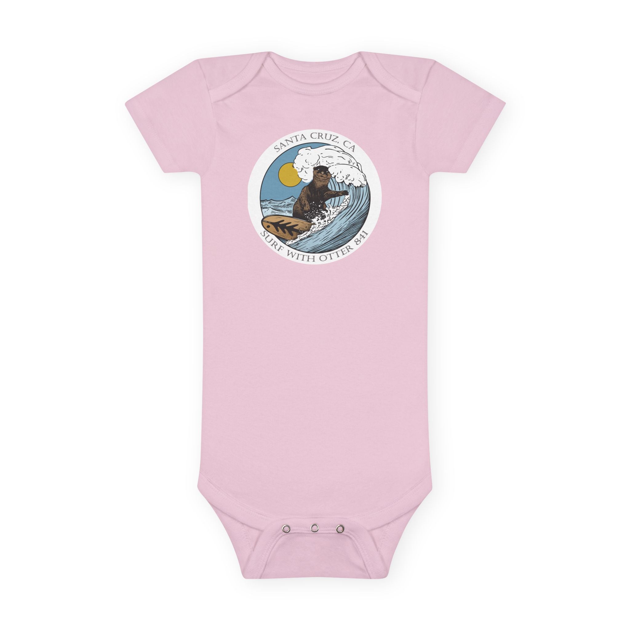Surf with Otter 841 by Thiago Bianchini baby cotton onesie image 2