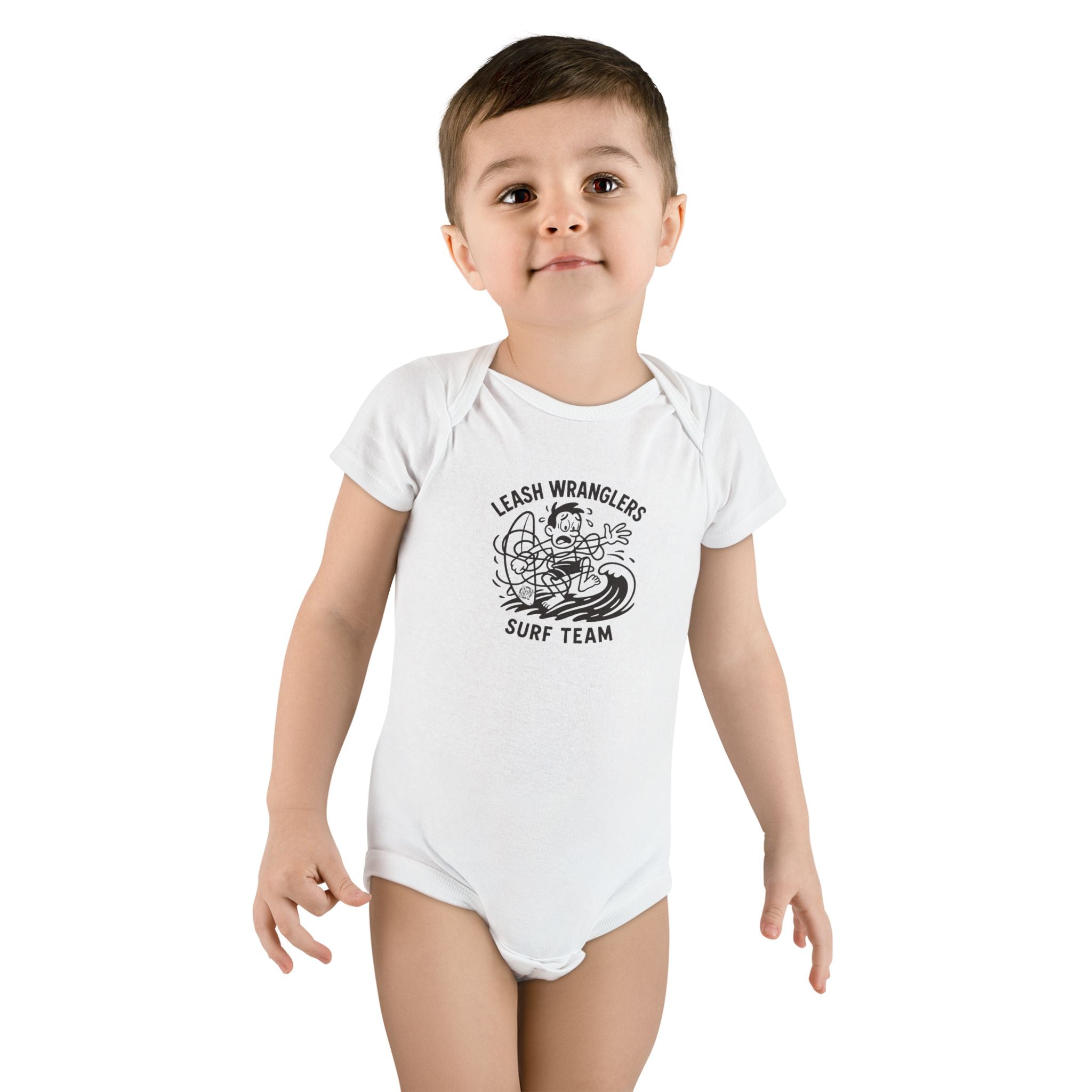 Leash Wranglers Surf Team - Baby Short Sleeve 100% Cotton Onesie