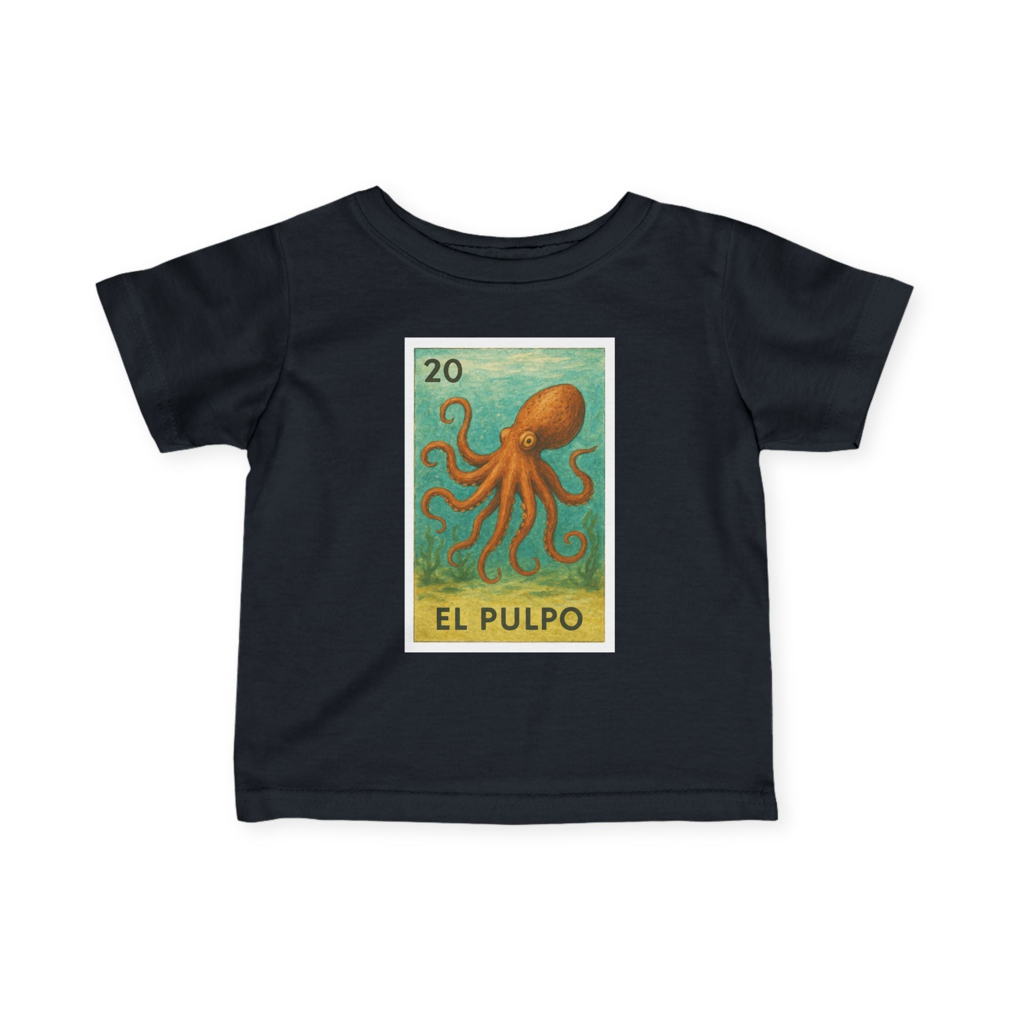 Octopus Lotería infant cotton t-shirt image 12