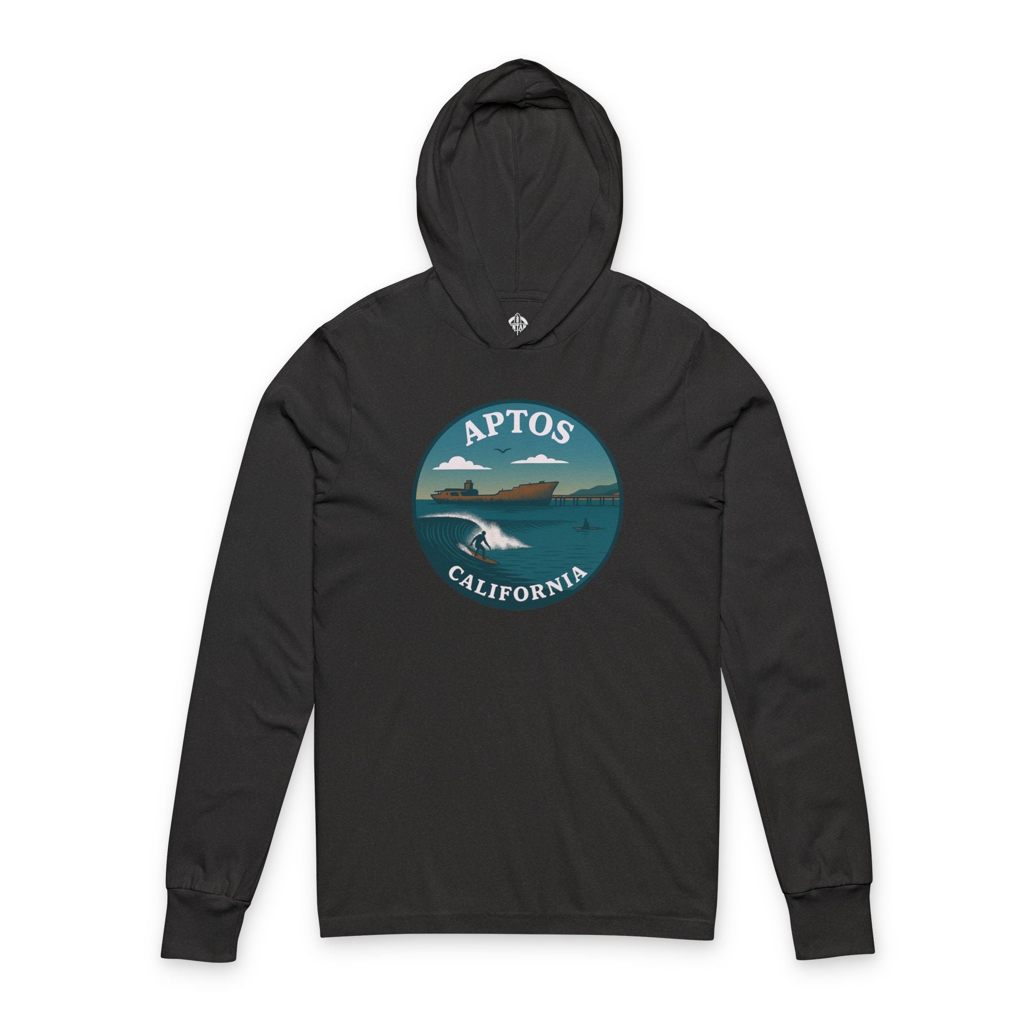 Aptos California Classic cotton hooded long sleeve t-shirt image 3