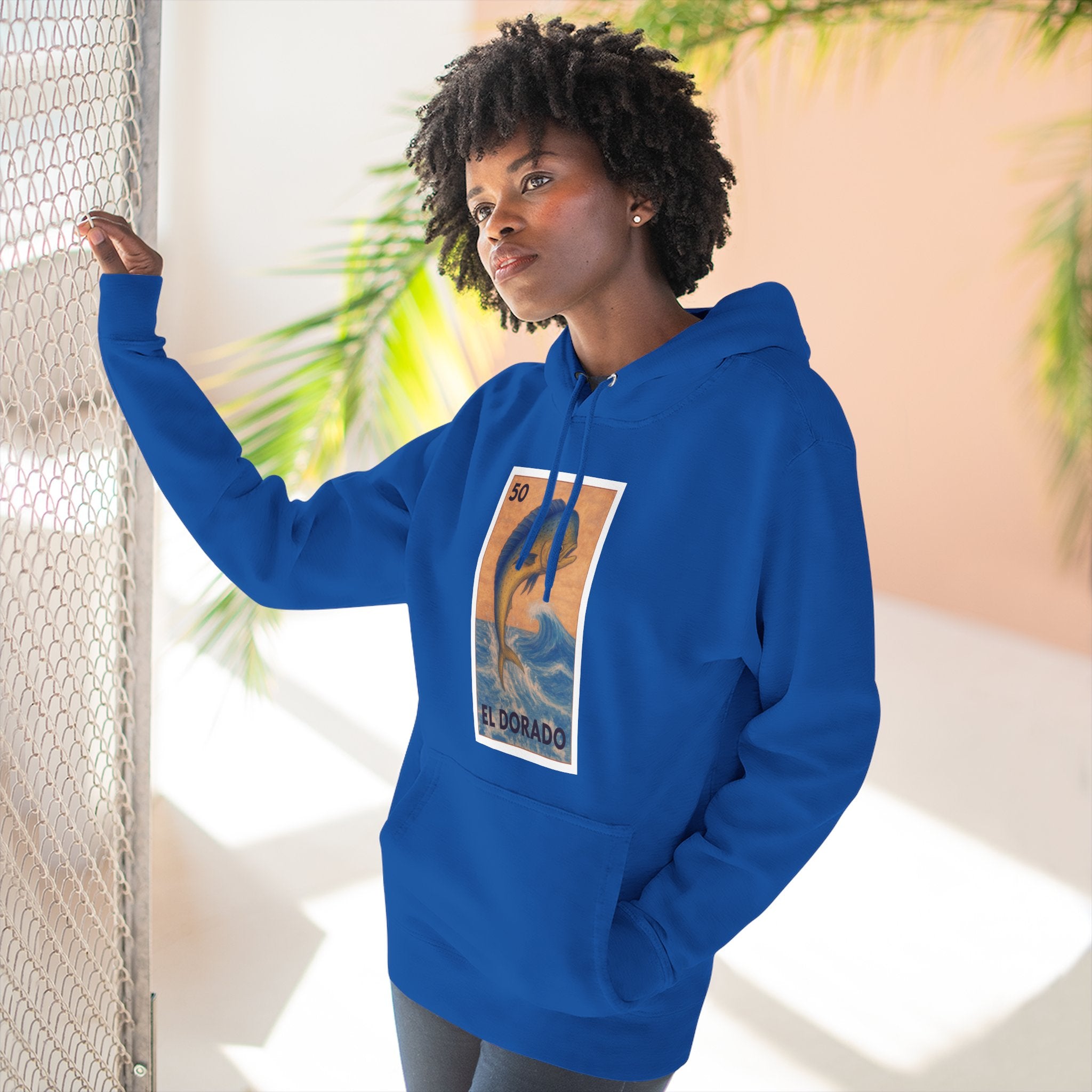 Dorado Lotería Unisex - Pull-Over Cotton Blend Fleece Hoodie (El Dorado)