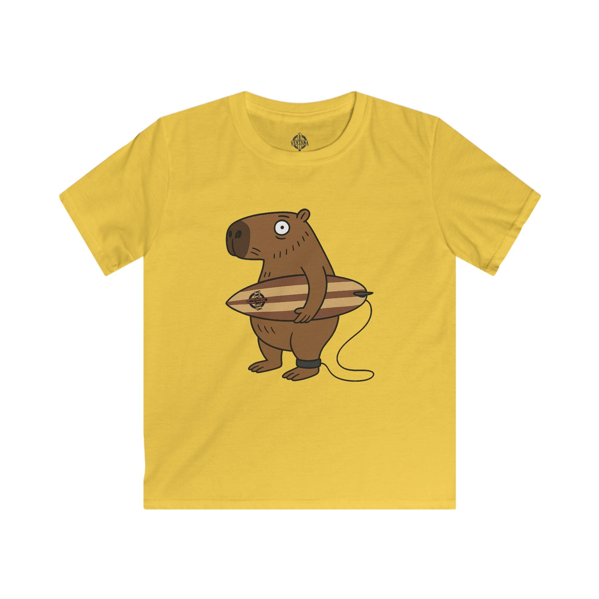 Capybara Surfer Kids - Soft Style U.S. Cotton T-Shirt