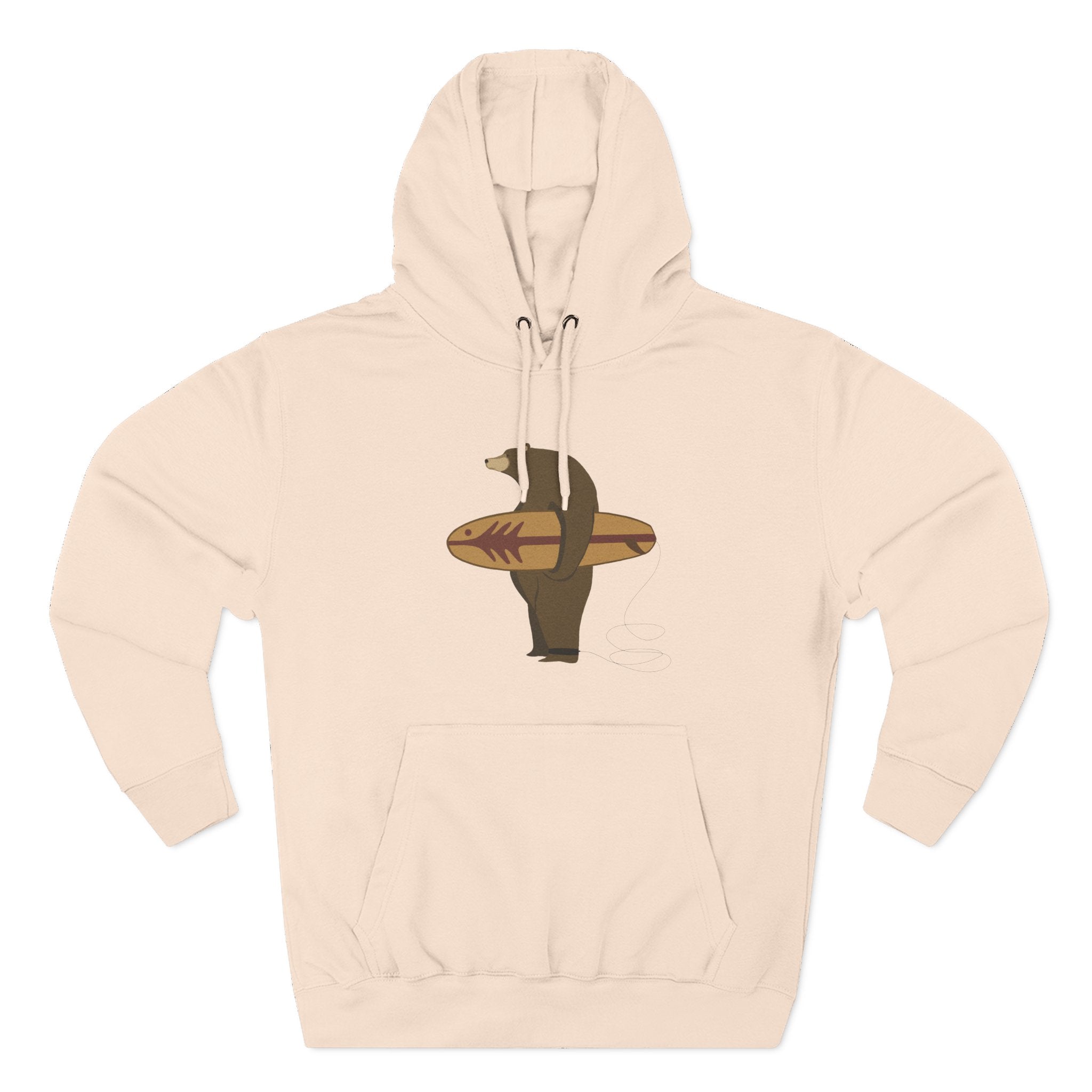 Surfing Grizzly Bear fleece hoodie image 7