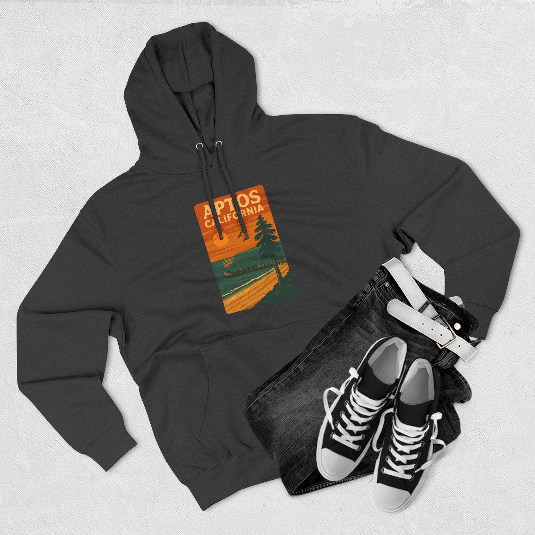 Aptos California Sunset Unisex - Pull-Over Cotton Blend Fleece Hoodie