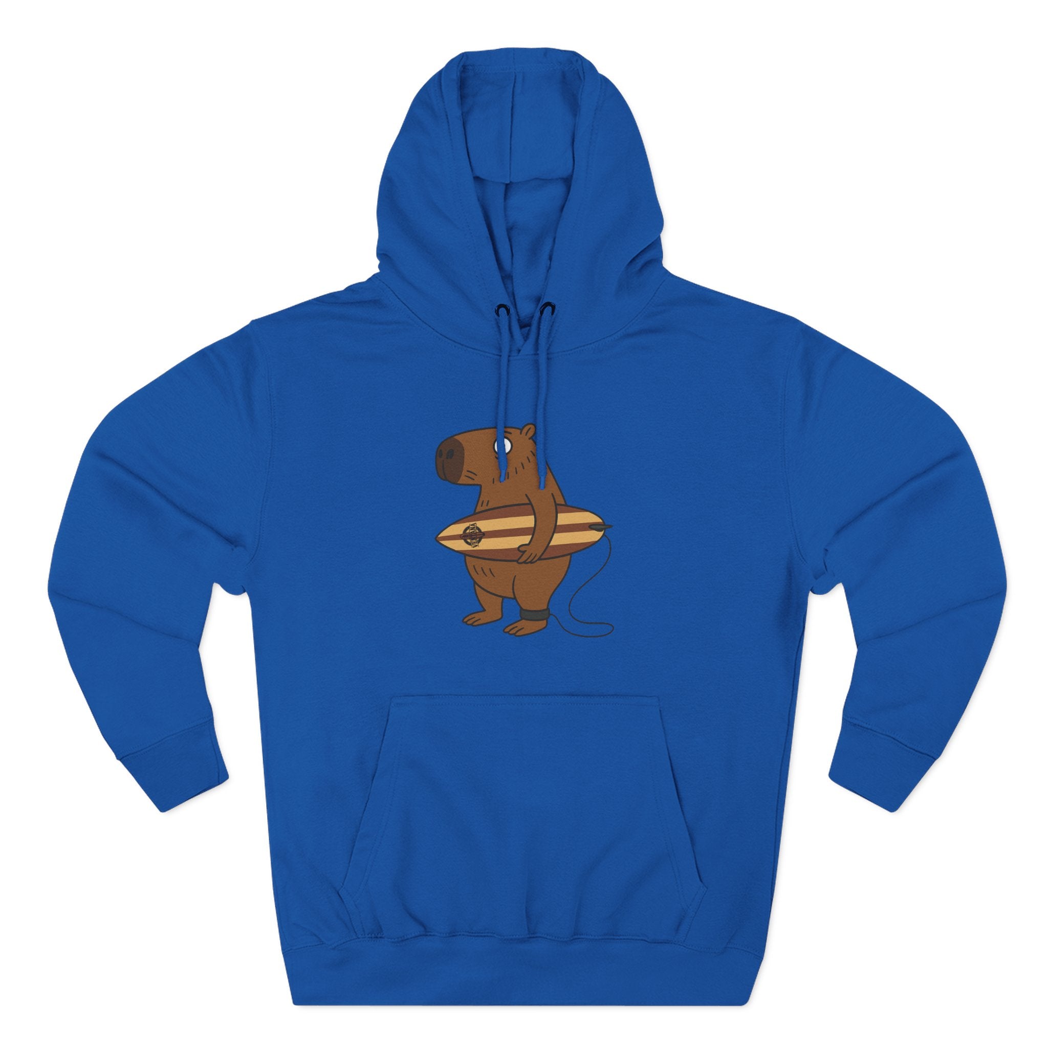 Capybara Surfer Unisex - Pull-Over Cotton Blend Fleece Hoodie