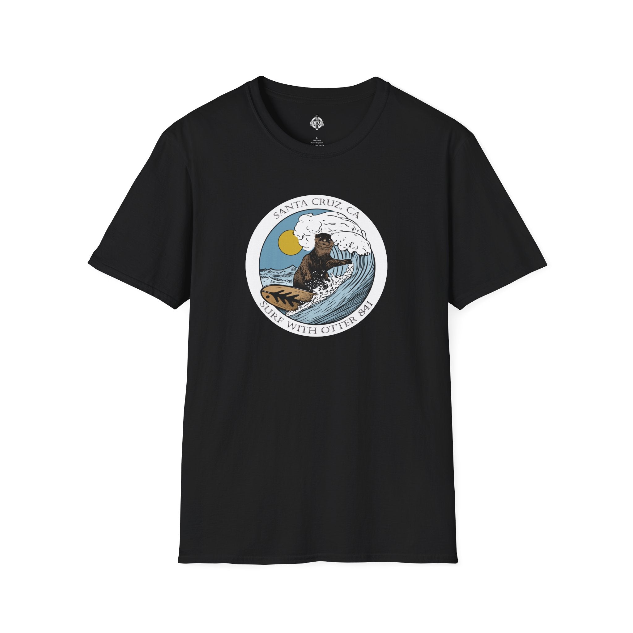 Surf with Otter 841 by Thiago Bianchini cotton t-shirt image 3