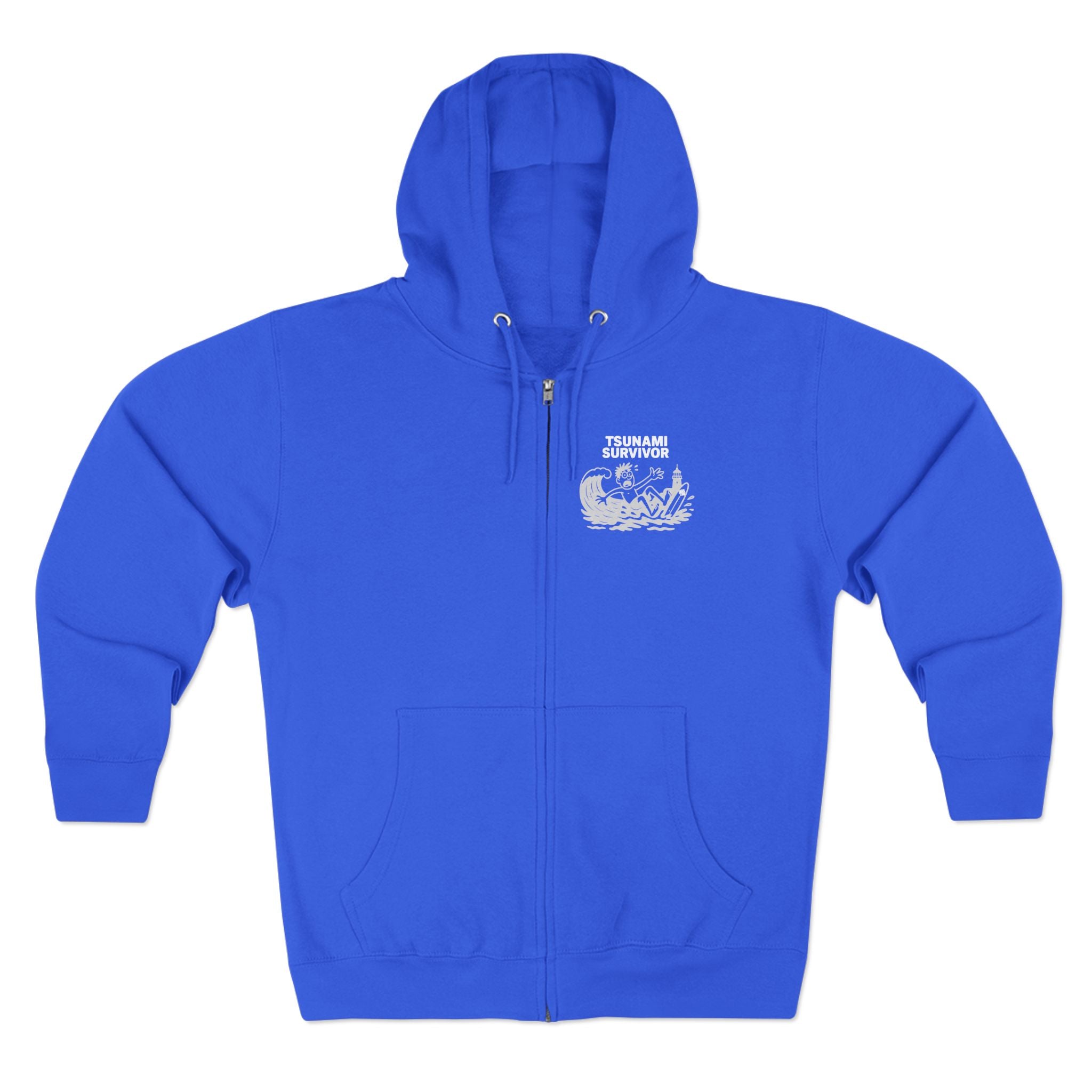 Tsunami Survivor Unisex - Zip Cotton Blend Fleece Hoodie