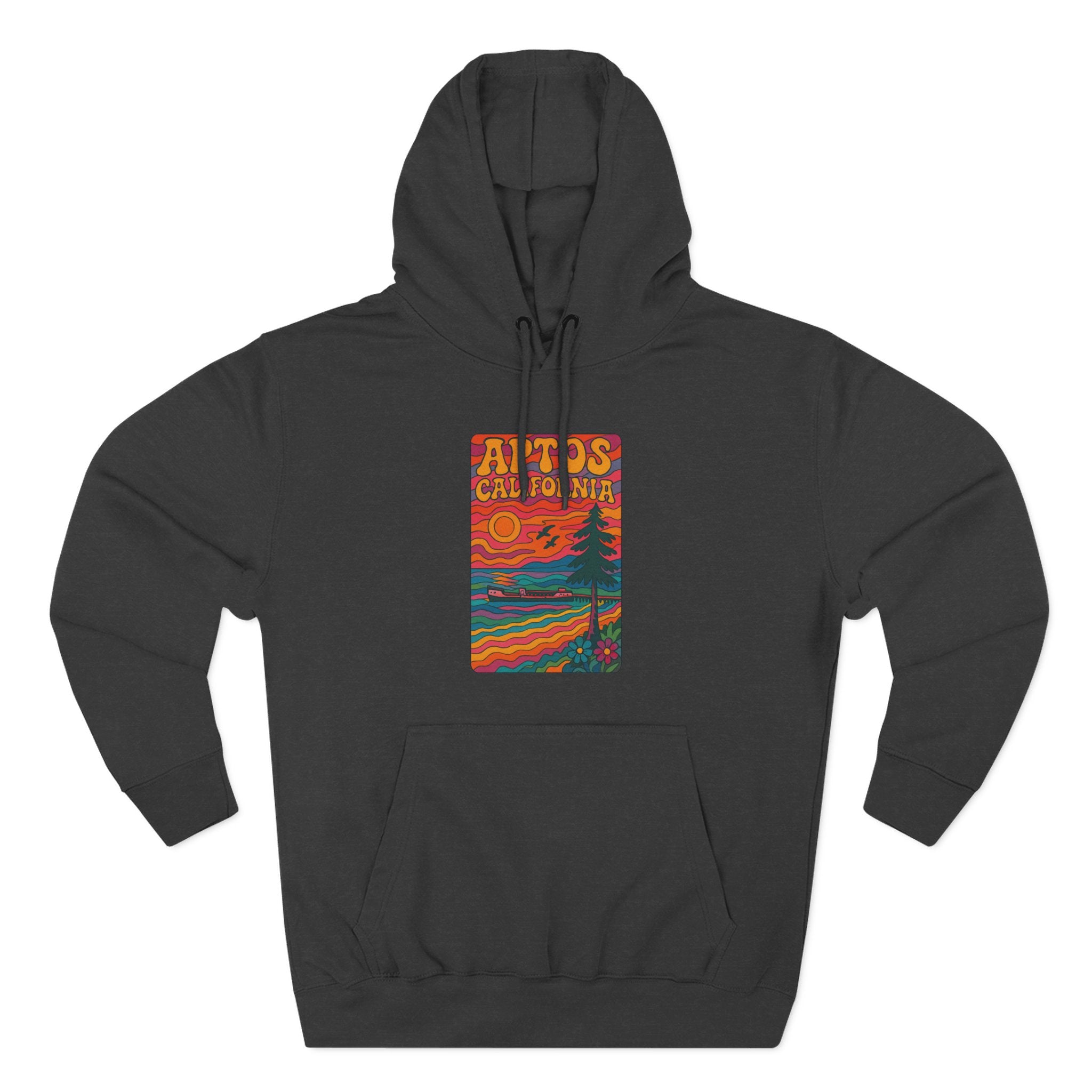 Aptos California Psychedelic Unisex - Pull-Over Cotton Blend Fleece Hoodie