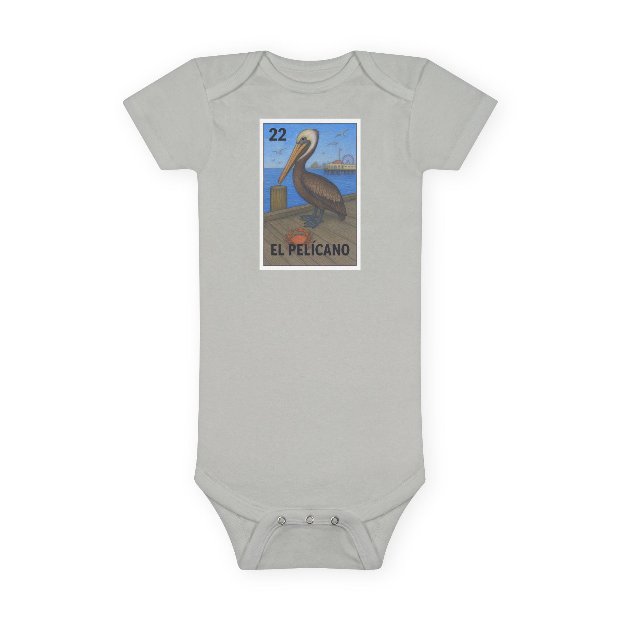 Pelican Lotería baby cotton onesie image 4