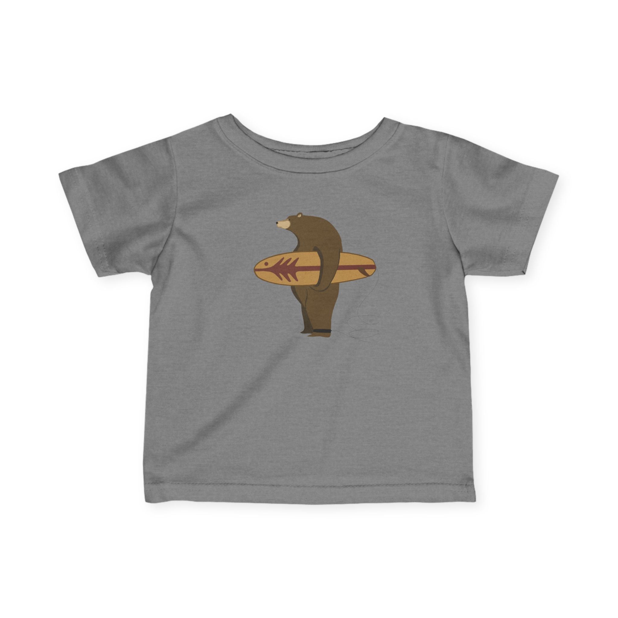 Surfing Grizzly Bear by Fabian Lavater infant cotton t-shirt image 10