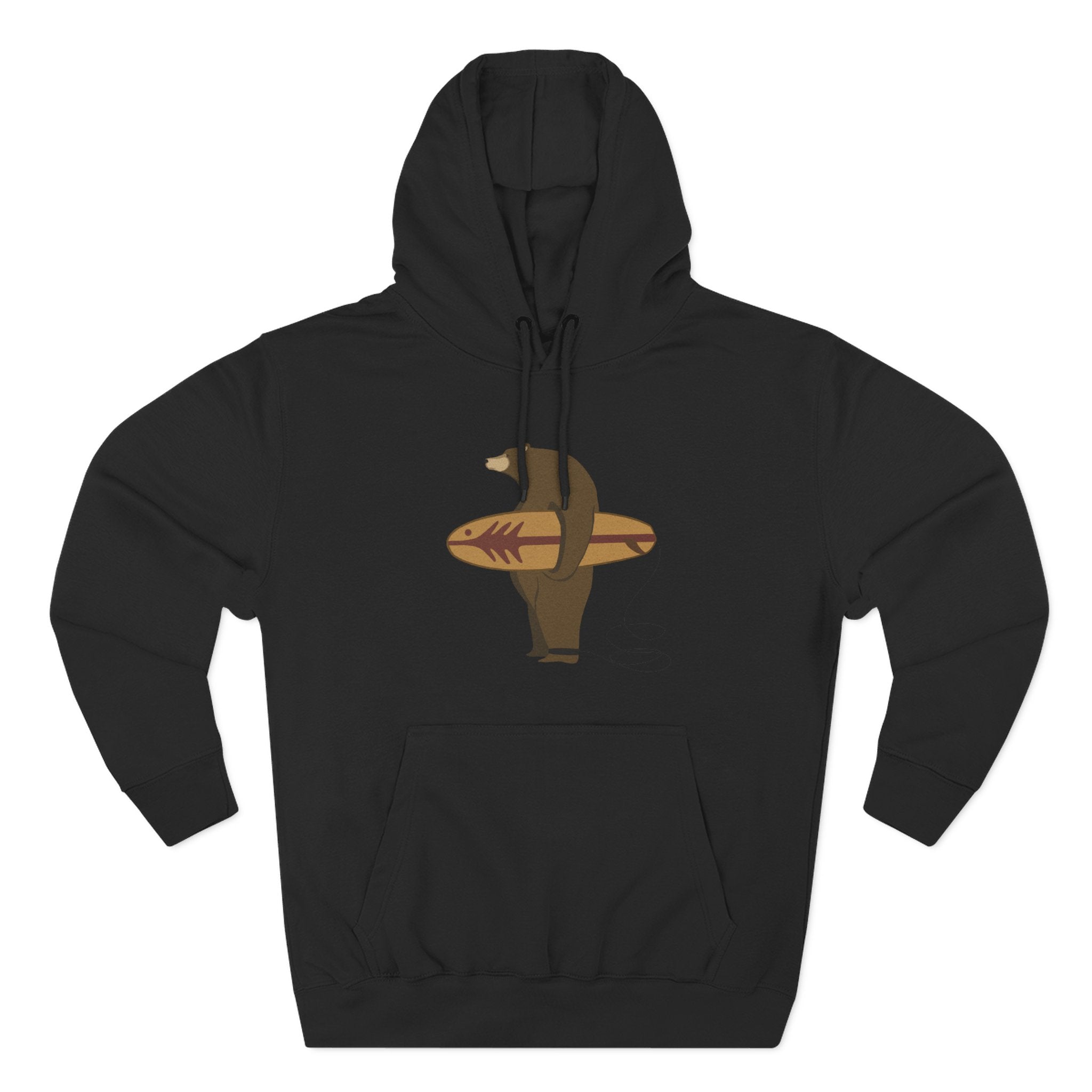 Surfing Grizzly Bear fleece hoodie image 6