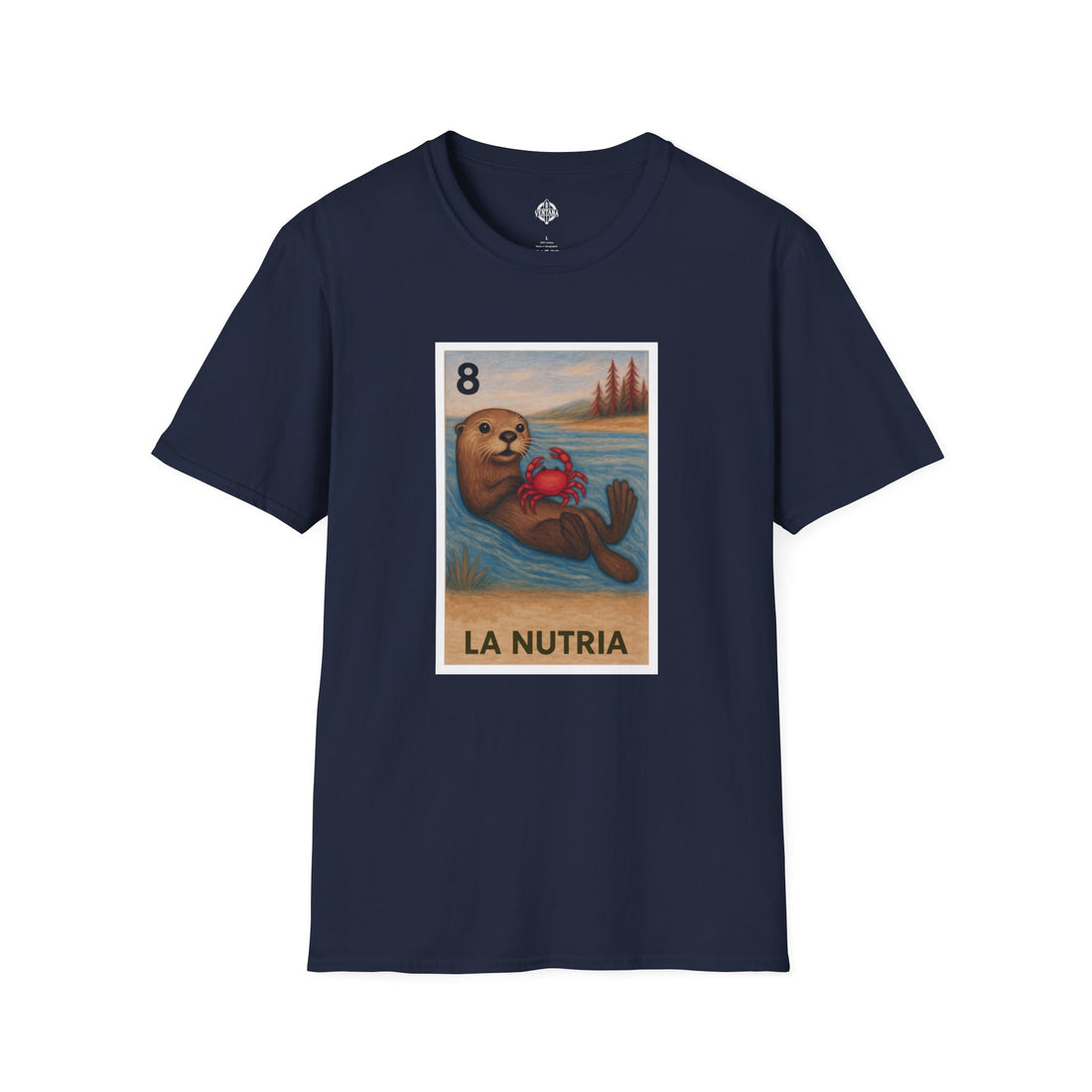 Sea Otter Lotería Unisex - Soft Style U.S. Cotton T-Shirt (La Nutria)