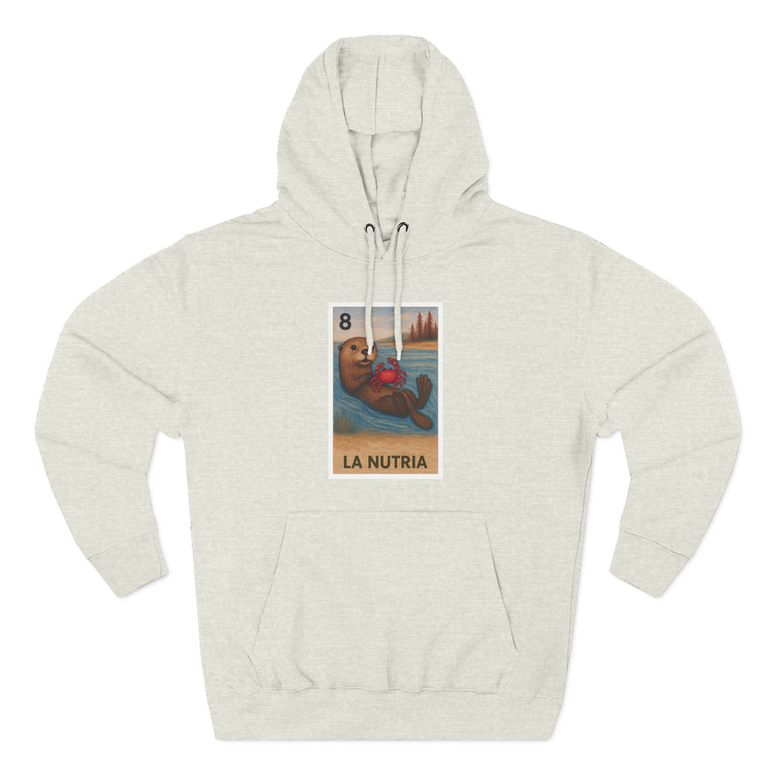 Sea Otter Lotería Unisex - Pull-Over Cotton Blend Fleece Hoodie (La Nutria)