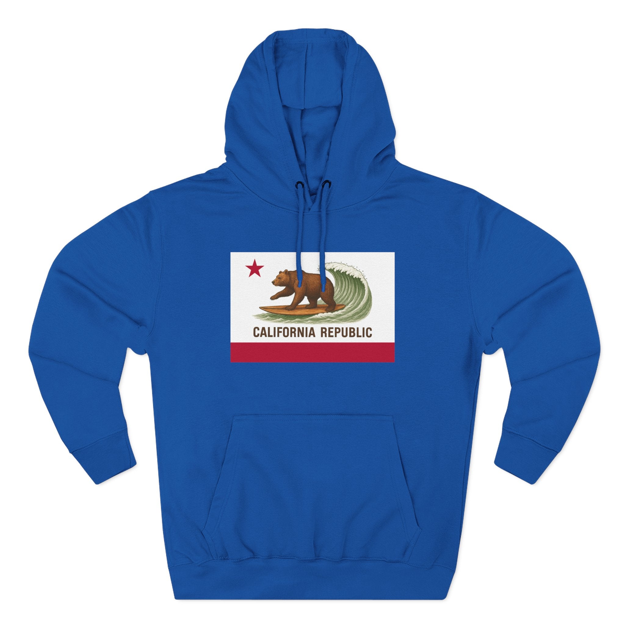 California Surfing Bear Flag fleece hoodie image 8