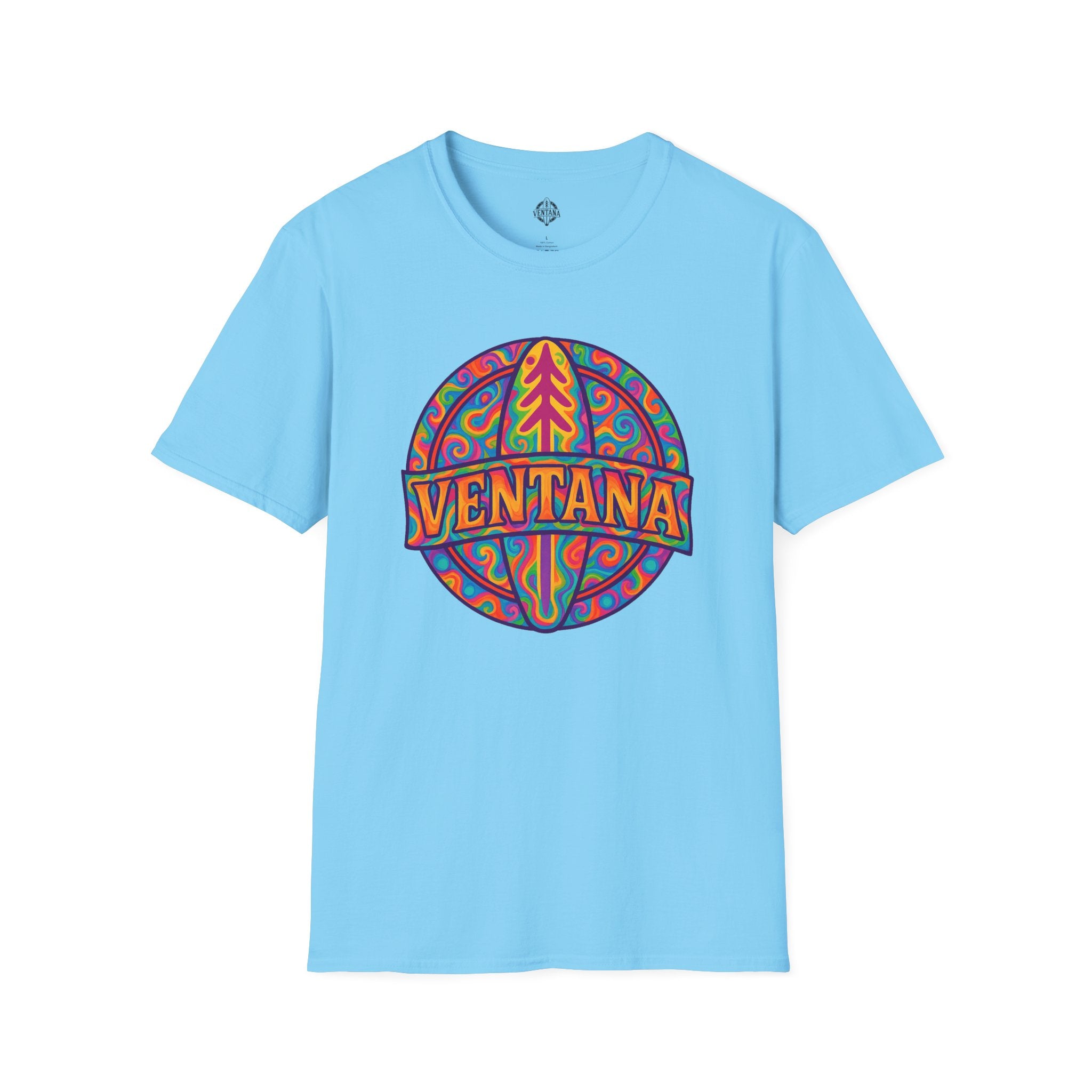 Ventana Psychedelic Treefish Logo - Soft Style U.S. Cotton T-Shirt