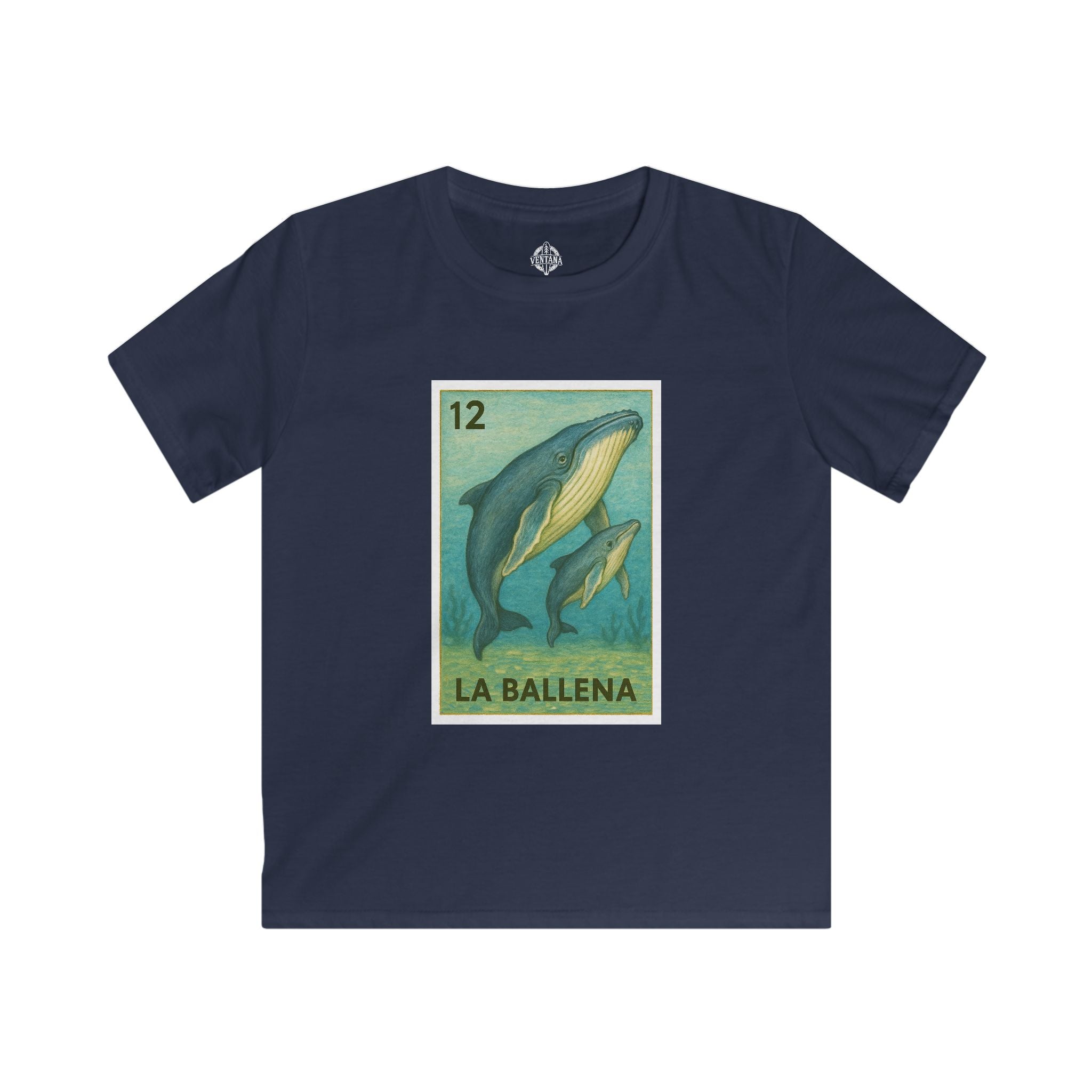 Whale Lotería kids soft style t-shirt image 1