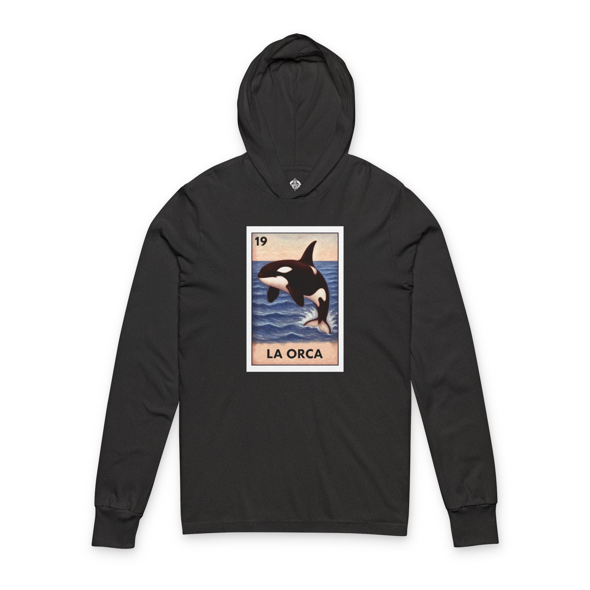 Orca Lotería cotton hooded long sleeve t-shirt image 4