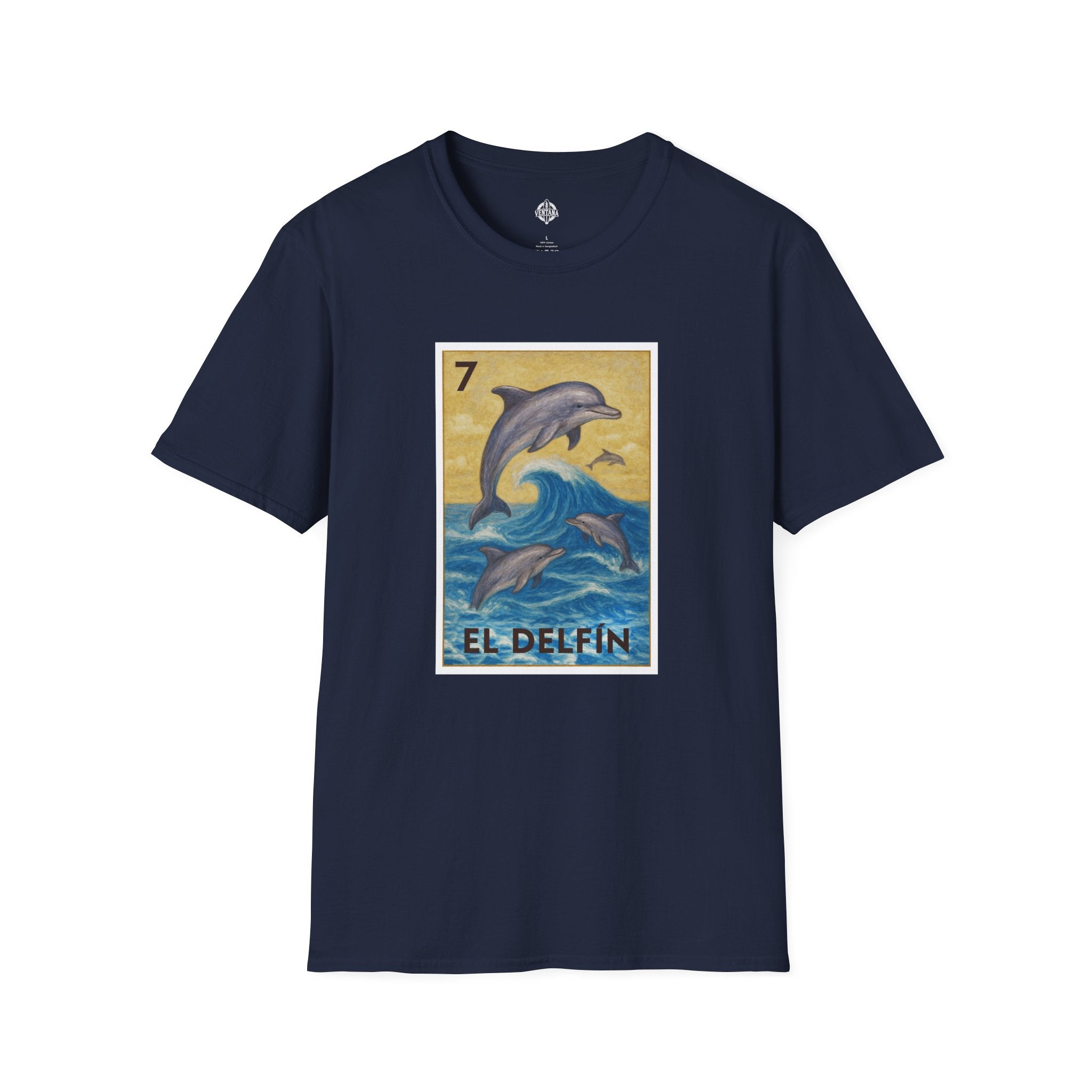 Dolphin Lotería cotton t-shirt image 1