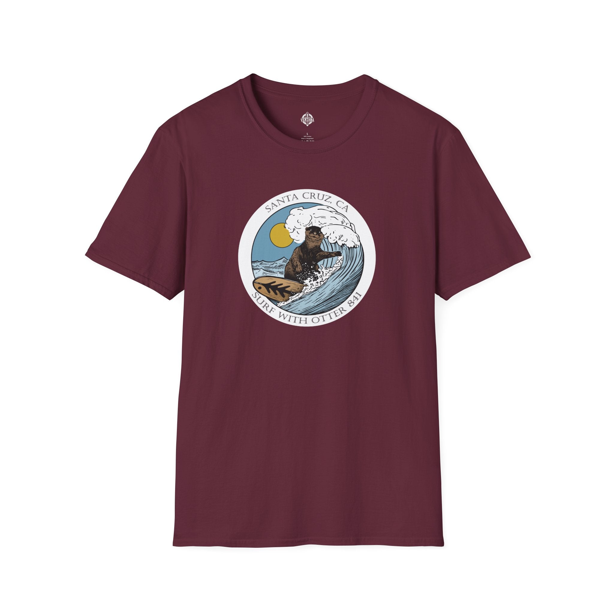 Surf with Otter 841 by Thiago Bianchini cotton t-shirt image 6