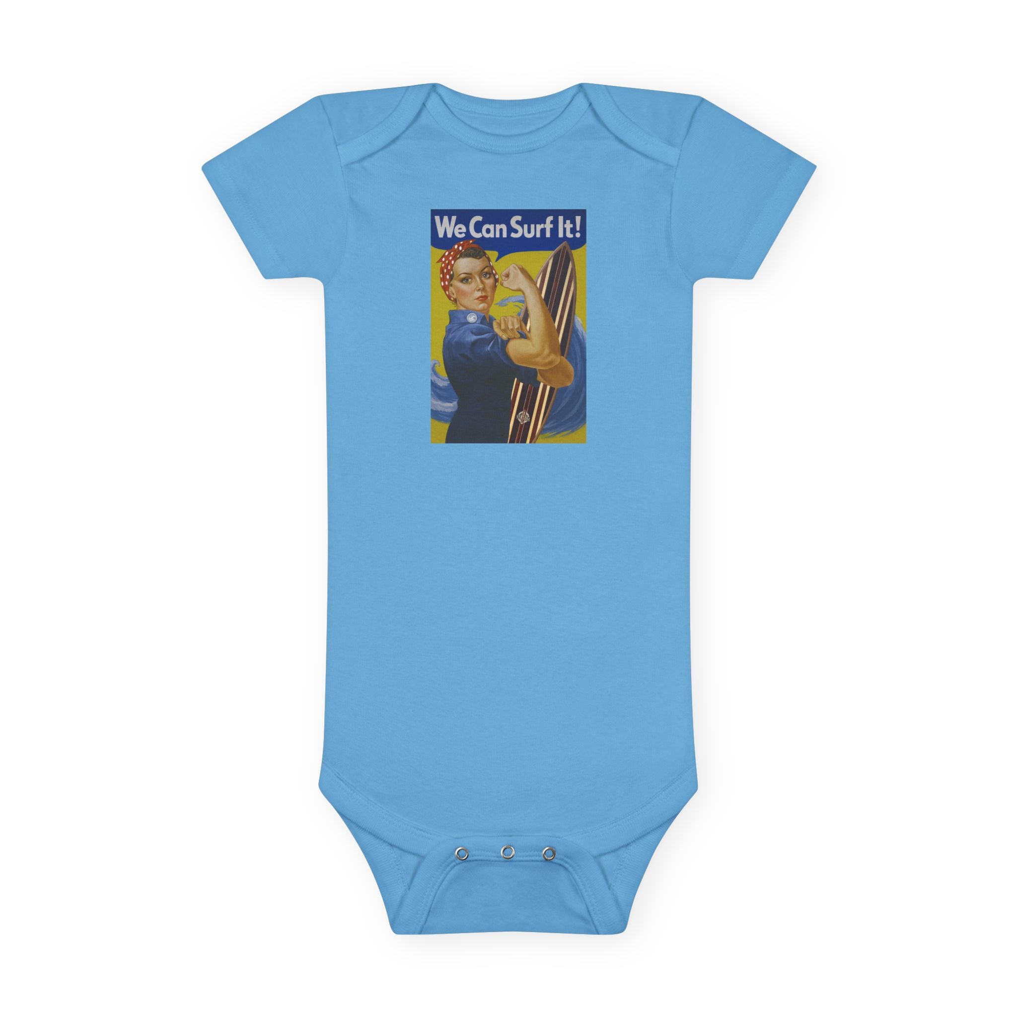 Rosie the Surfer baby cotton onesie image 1