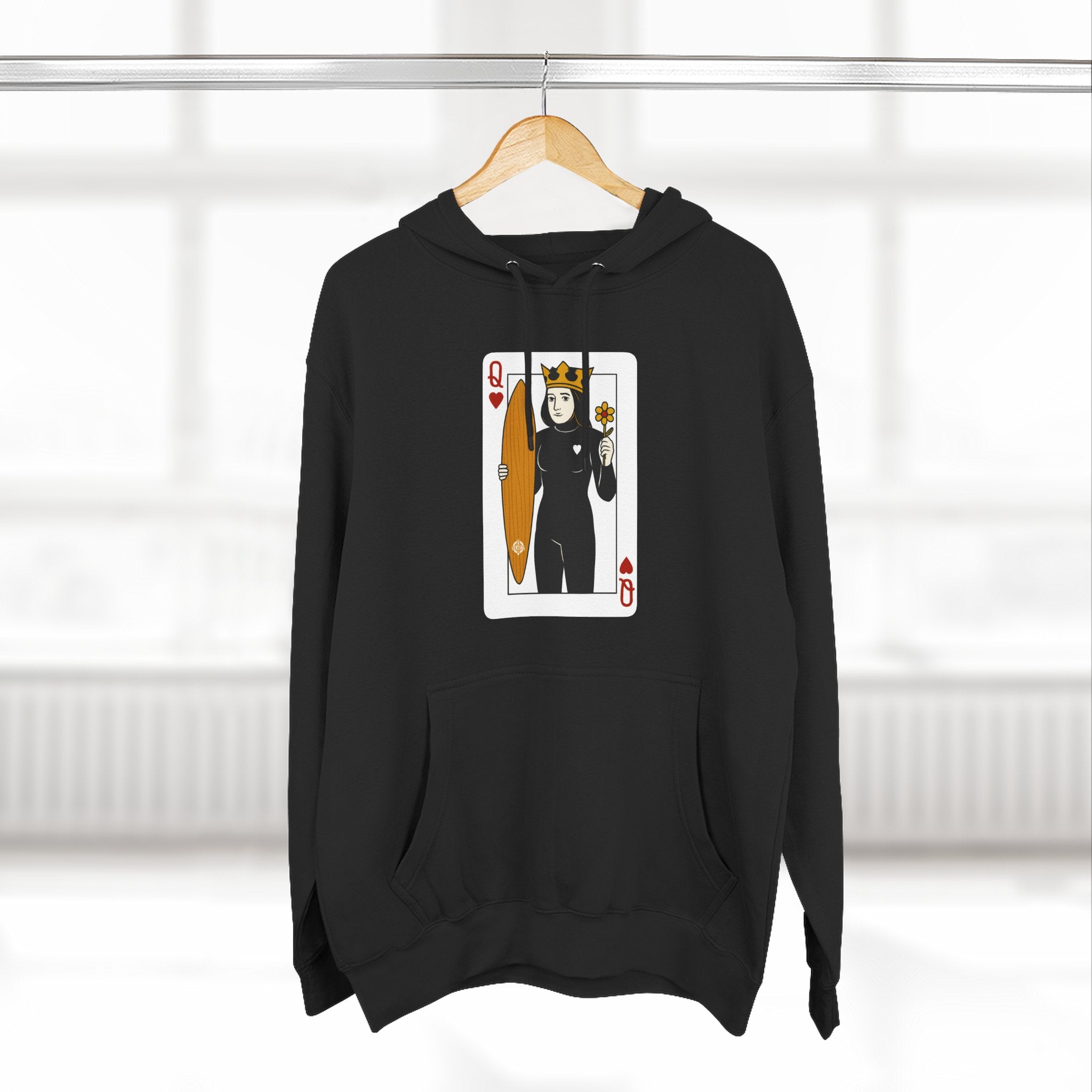 Queen of Hearts Surfer Fleece Hoodie