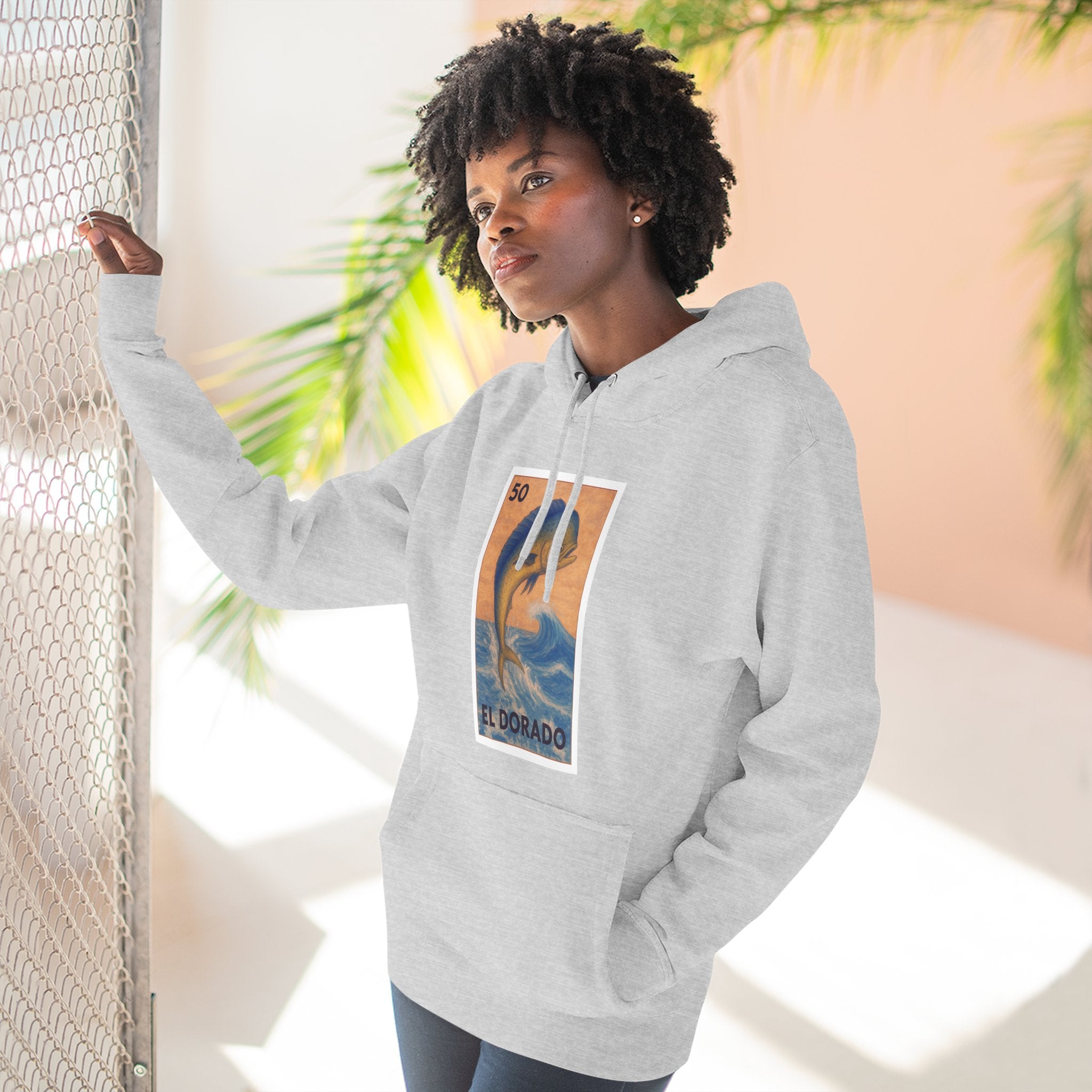 Dorado Lotería Unisex - Pull-Over Cotton Blend Fleece Hoodie (El Dorado)