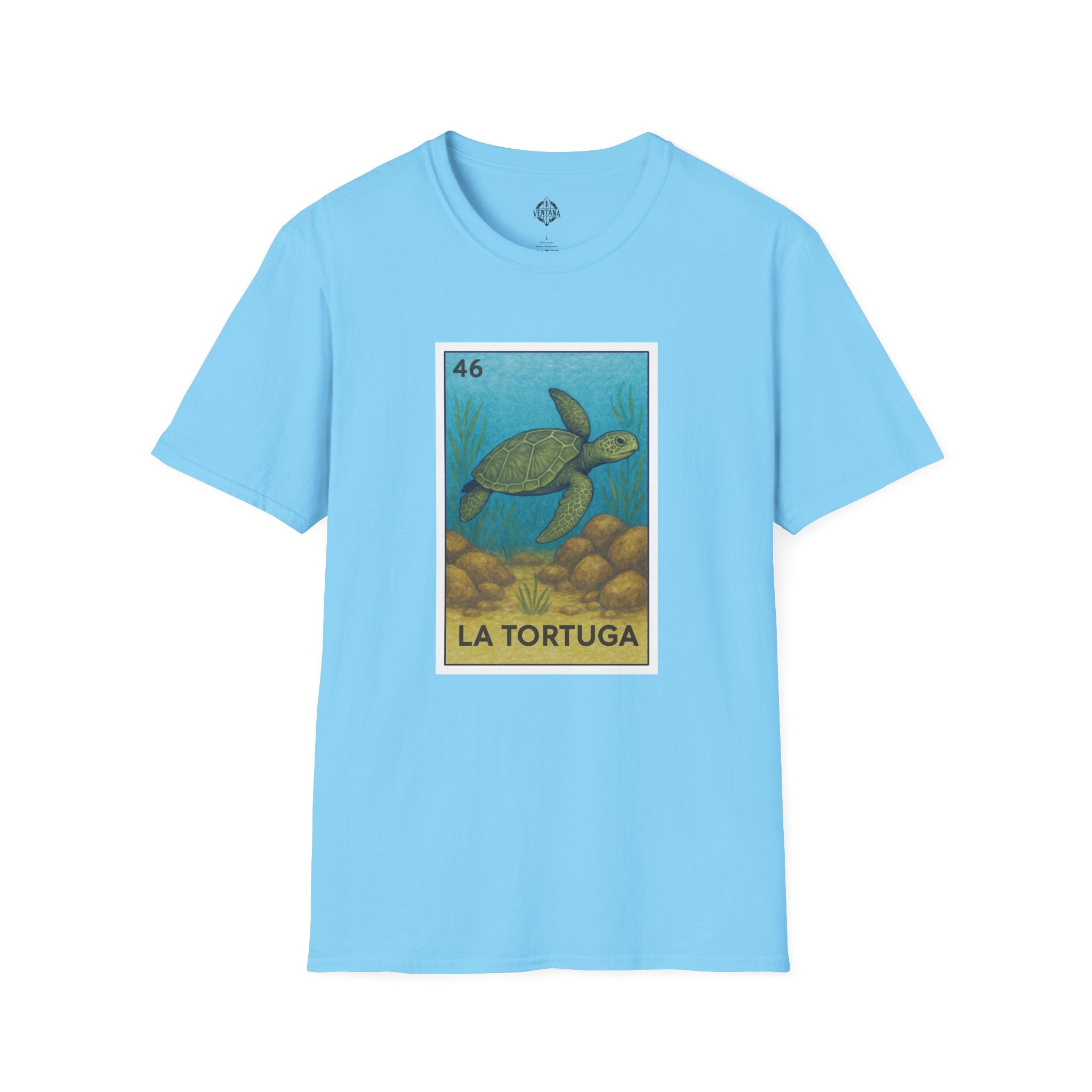 Turtle Lotería Unisex - Soft Style U.S. Cotton T-Shirt (La Tortuga)