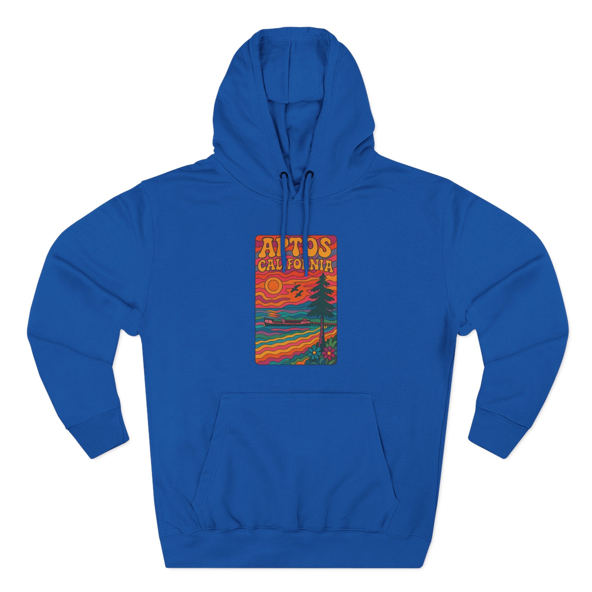 Aptos California Psychedelic Unisex - Pull-Over Cotton Blend Fleece Hoodie