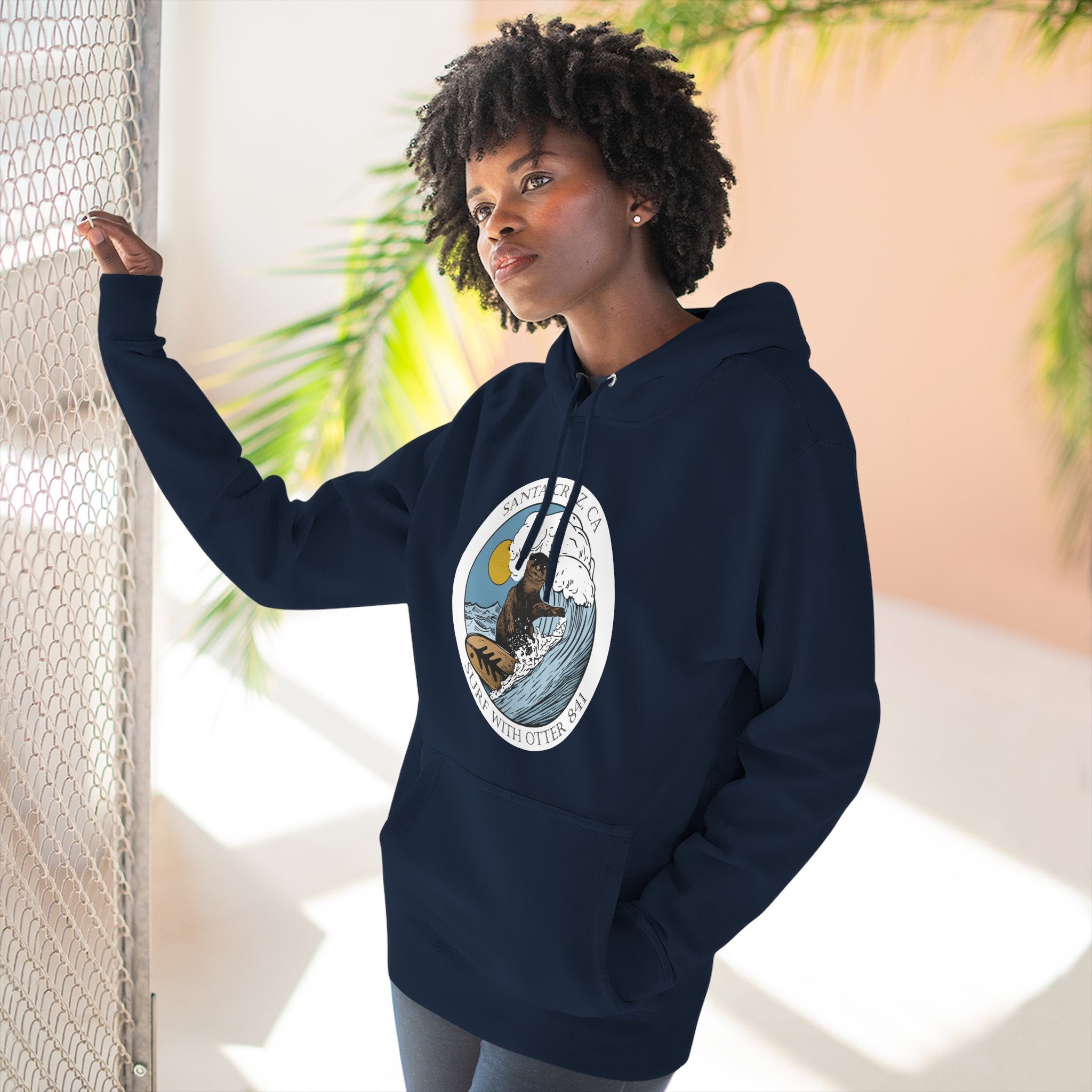 Surf with Otter 841 by Thiago Bianchini fleece hoodie image 10